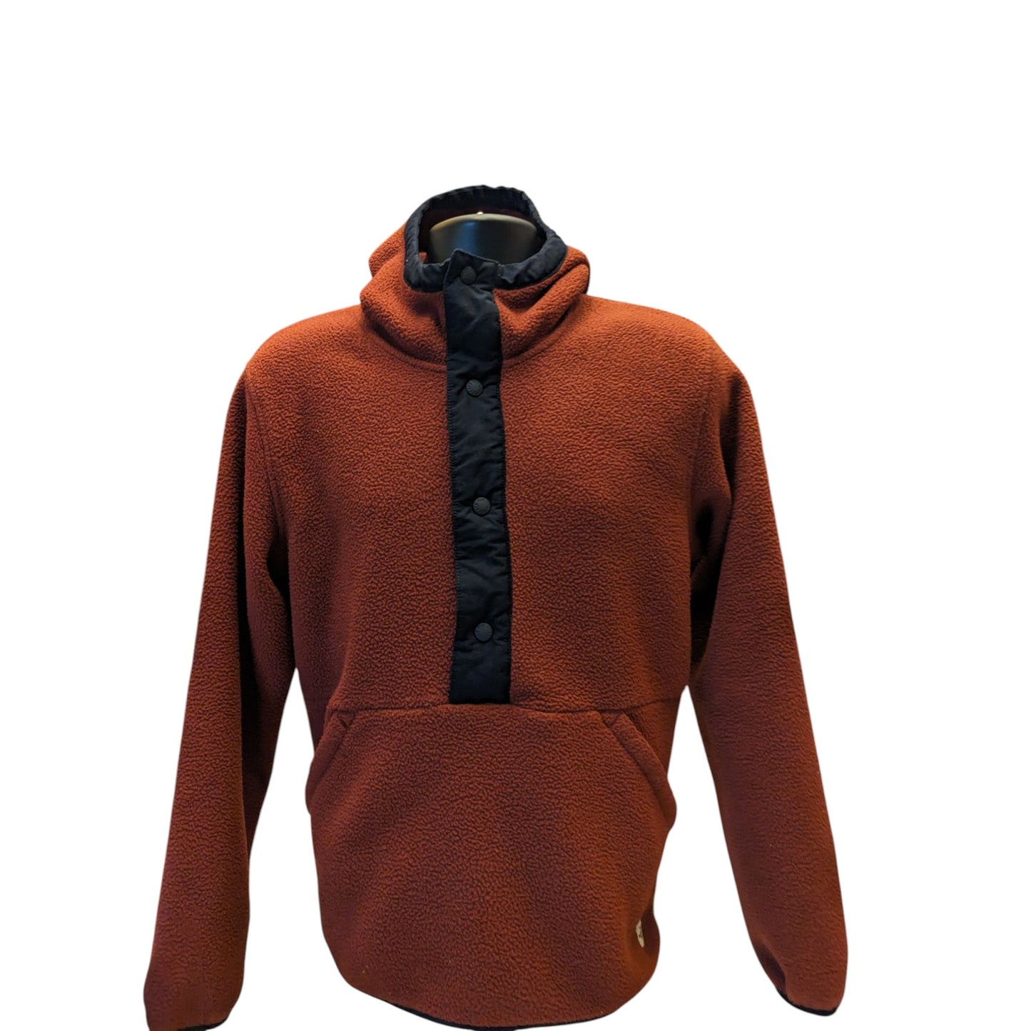 North Face Hoodie Mens Medium Pullover Fleece Jacket Rust Brown Kangaroo Pocket