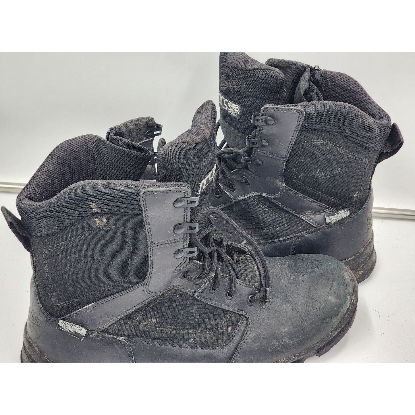 Danner Boots Lookout Side Zip 8" Mens 13 Black Tactical Combat Workwear 23824