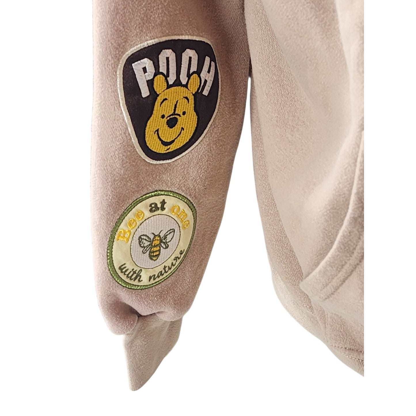 Disney Winnie the Pooh Fleece Hoodie Jacket Large Zip Up Freeze Embroidered Y2K