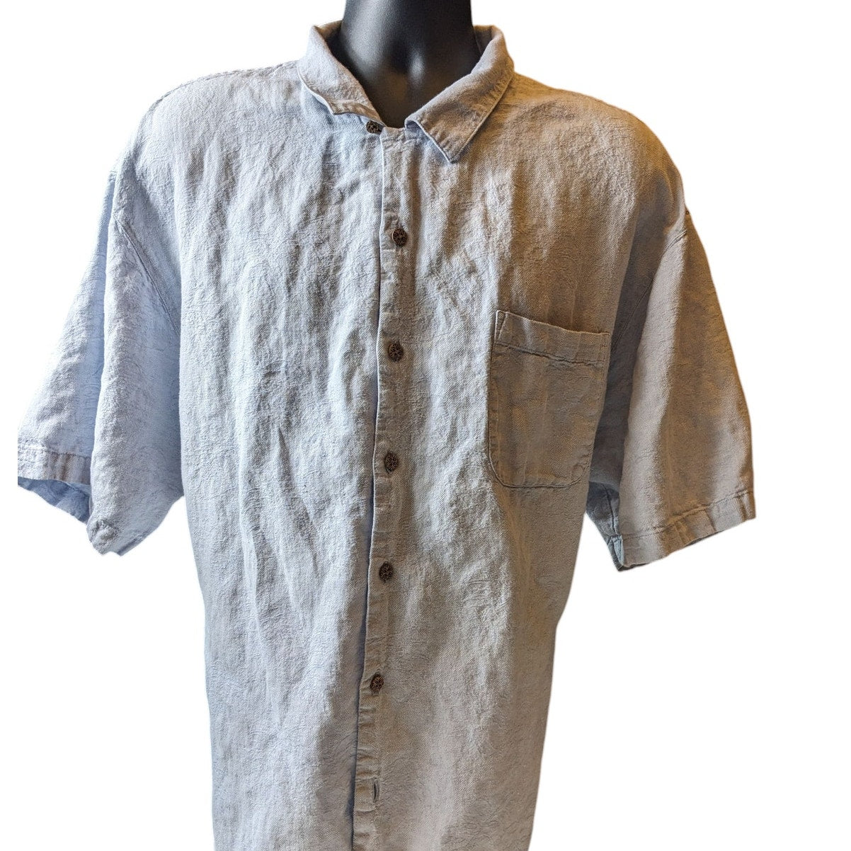 Tommy Bahama Mens XXL Linen Cotton Short Sleeve Button Front Shirt Light Casual
