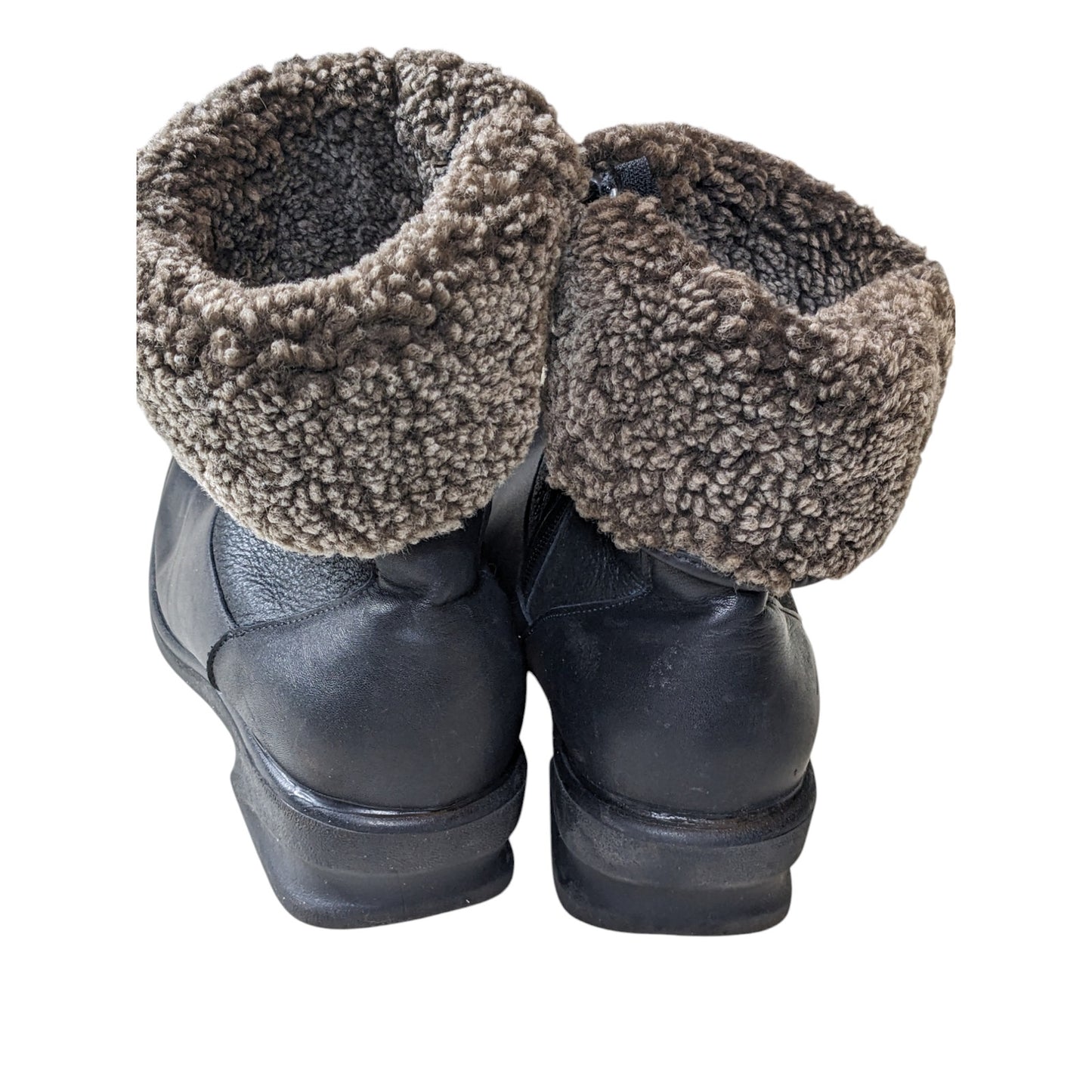 Toe Warmers Boots Womens 9 WW Leather Winter Snow Faux Sherpa Lined Anti Slip