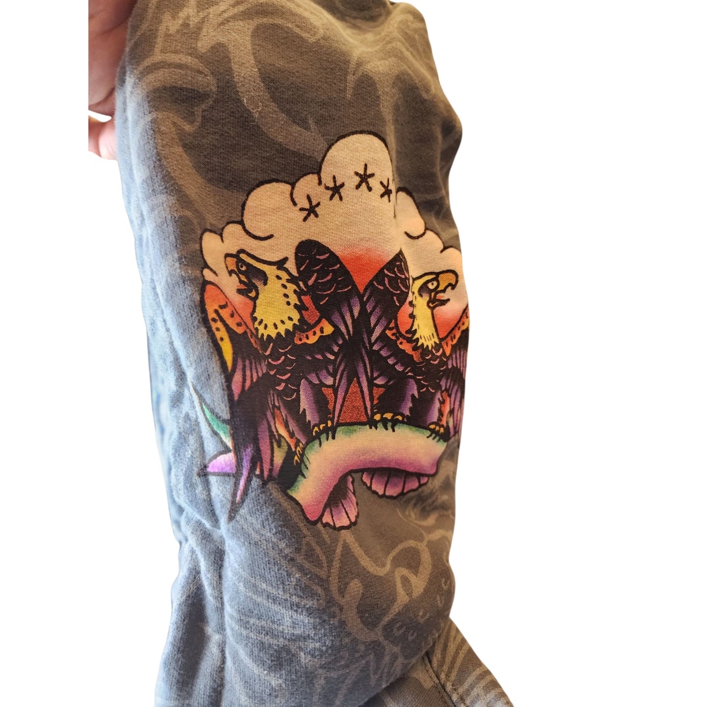 Ed Hardy Christian Audigier Hoodie Small Tattoo Flames Horses Y2K Dead Or Alive