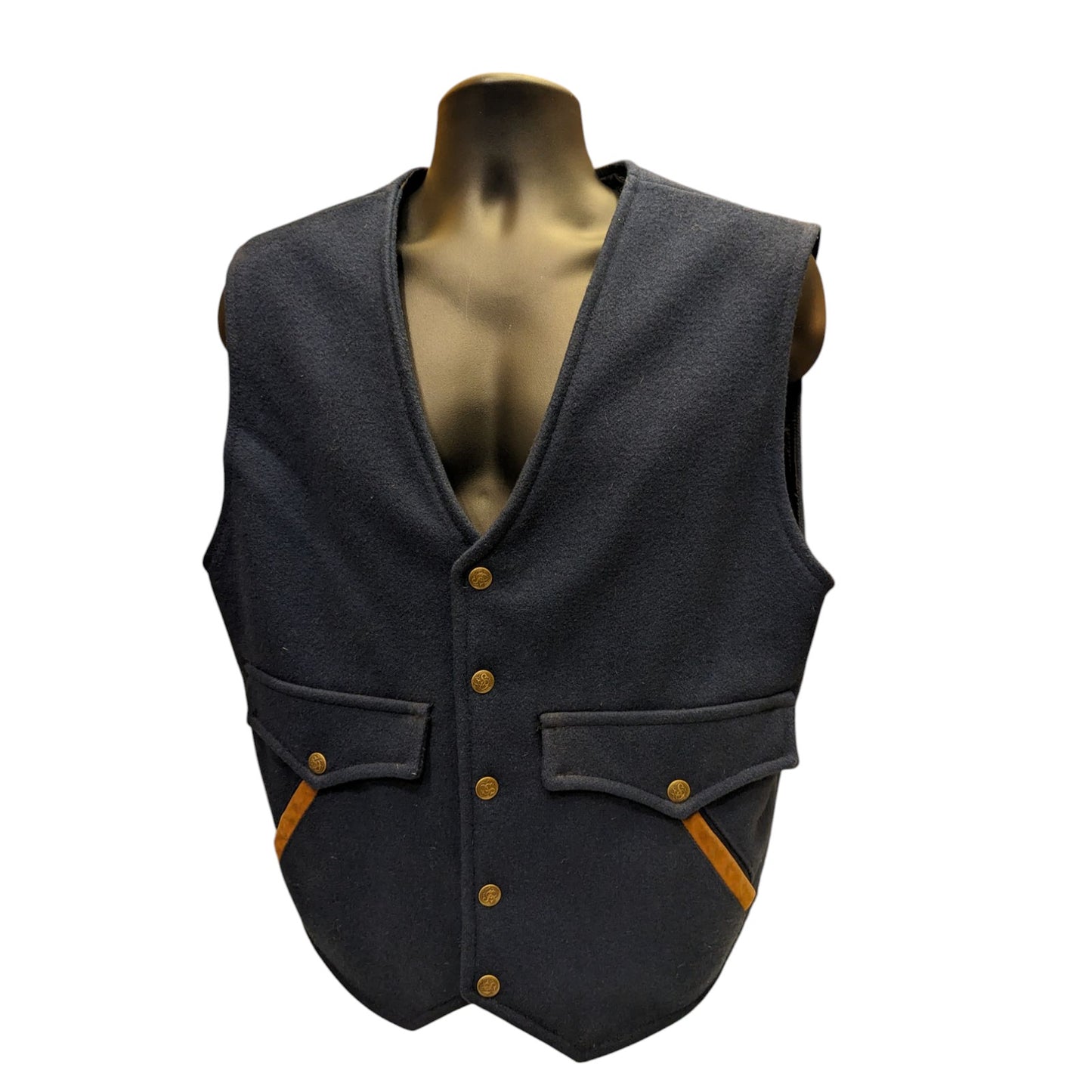Schaefer Outfitter Wool Western Vest Mens Large USA Made Cowboy Ranch Americana