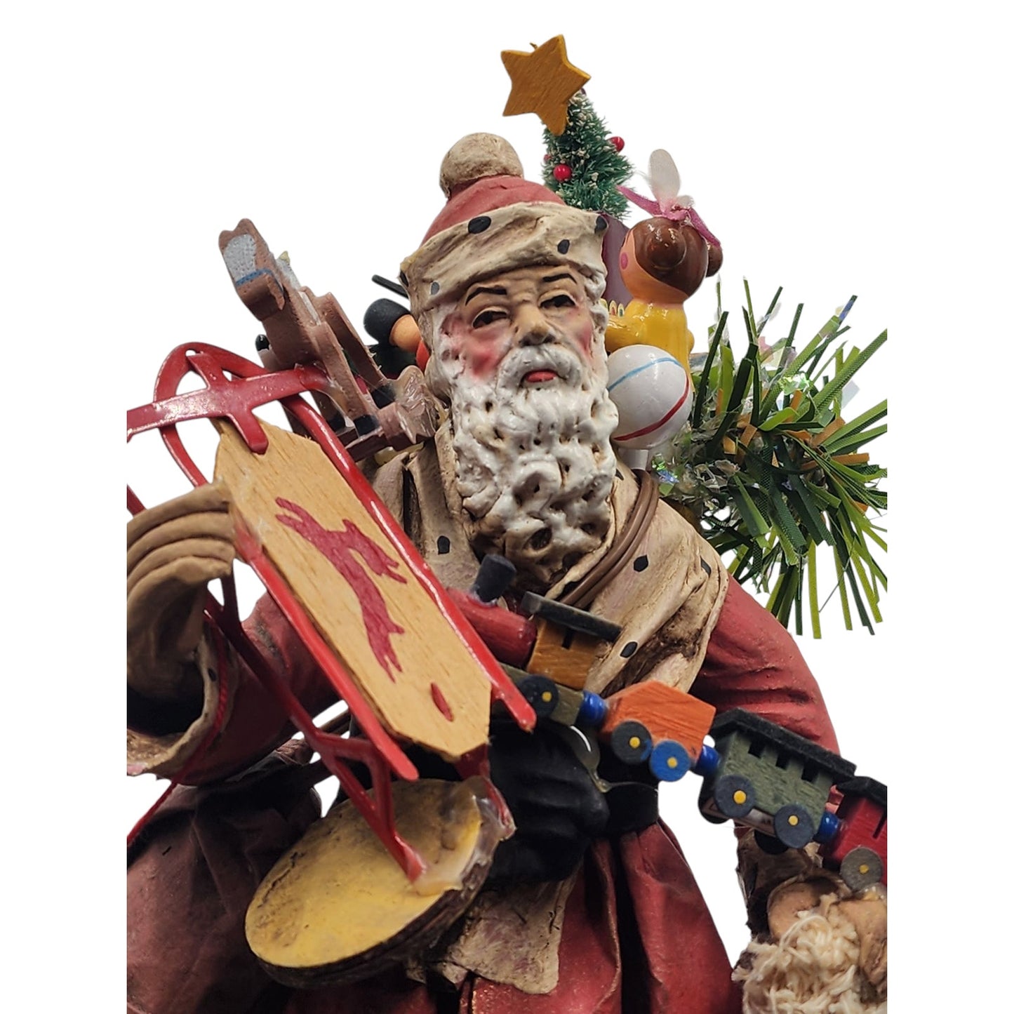 Vintage Italian Santa Figurine Italy HandPainted Old World Christmas Decor 10"