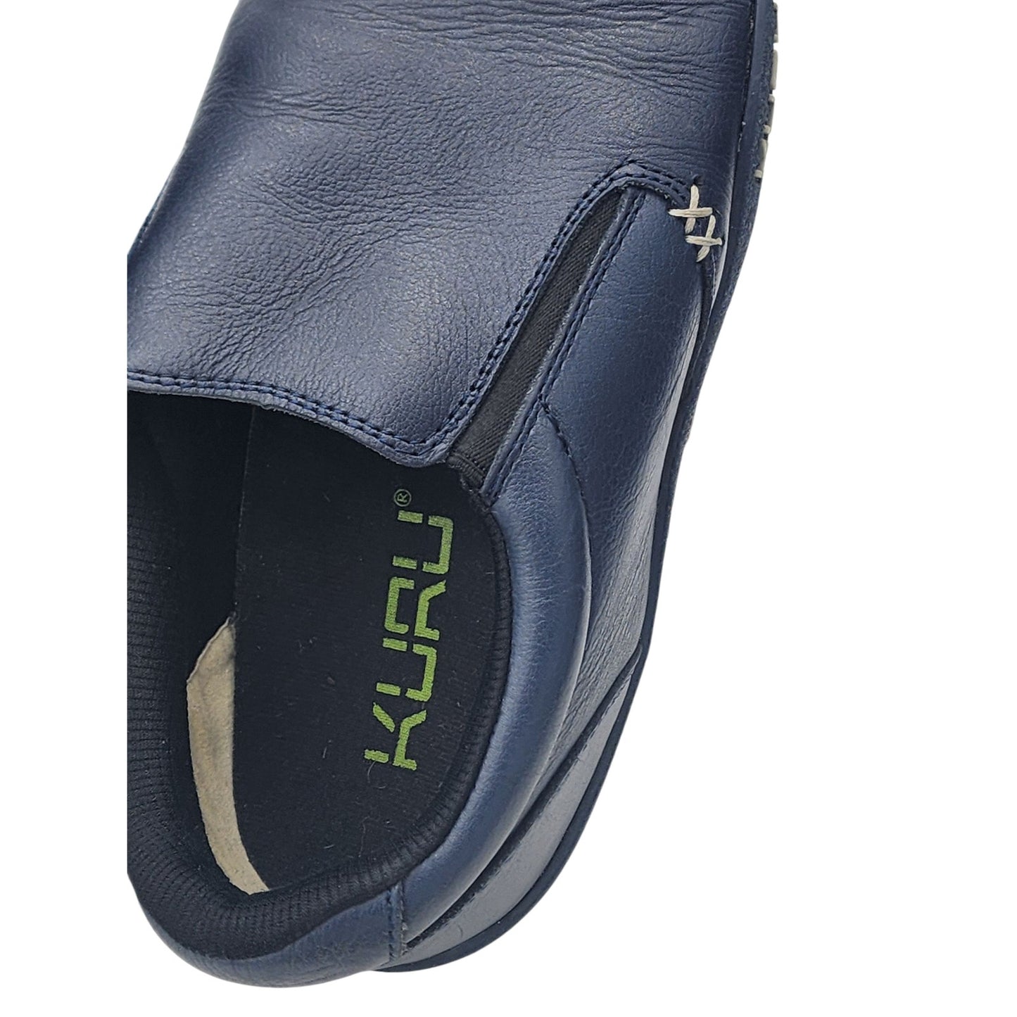 KURU Shoes Womens 11.5 Blue Leather Slip On Comfort Casual Walking Kivi Plantar