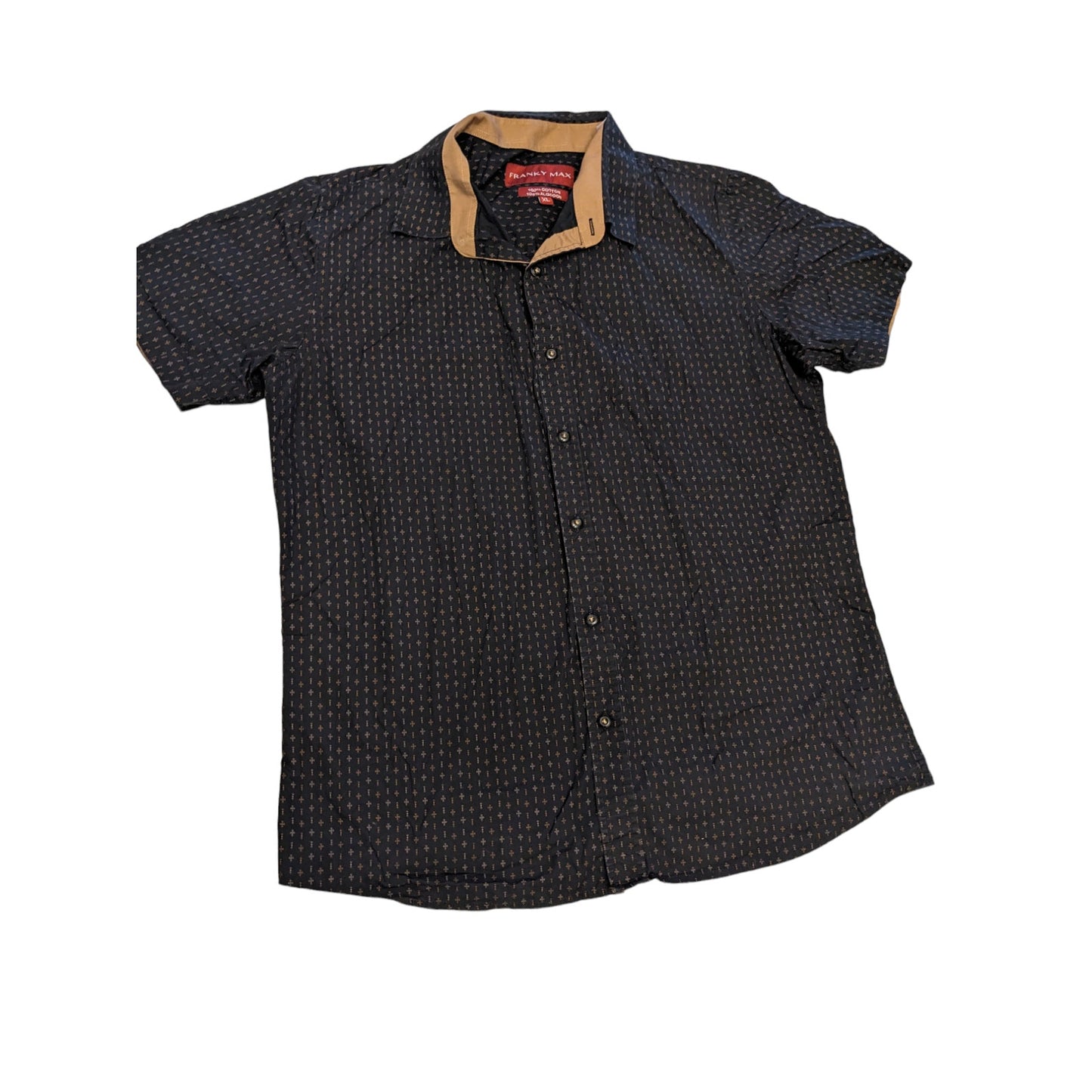 Franky Max Shirt Mens XL Short Sleeve Button Casual Collared Geometric Pattern