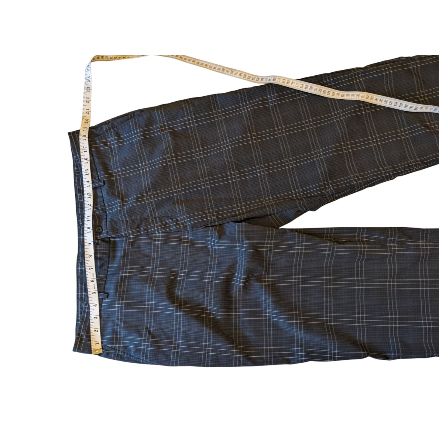 Slazenger Pants Mens 38x32 Plaid Golf Trousers Stretch Polyester Spandex Stretch