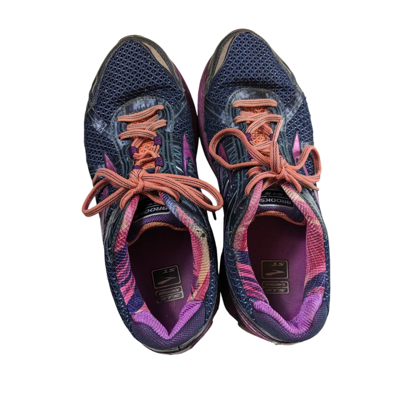 Brooks GTS Running Shoes Women Size 10.5M Blue Pink Trail Sneakers Fitness ST