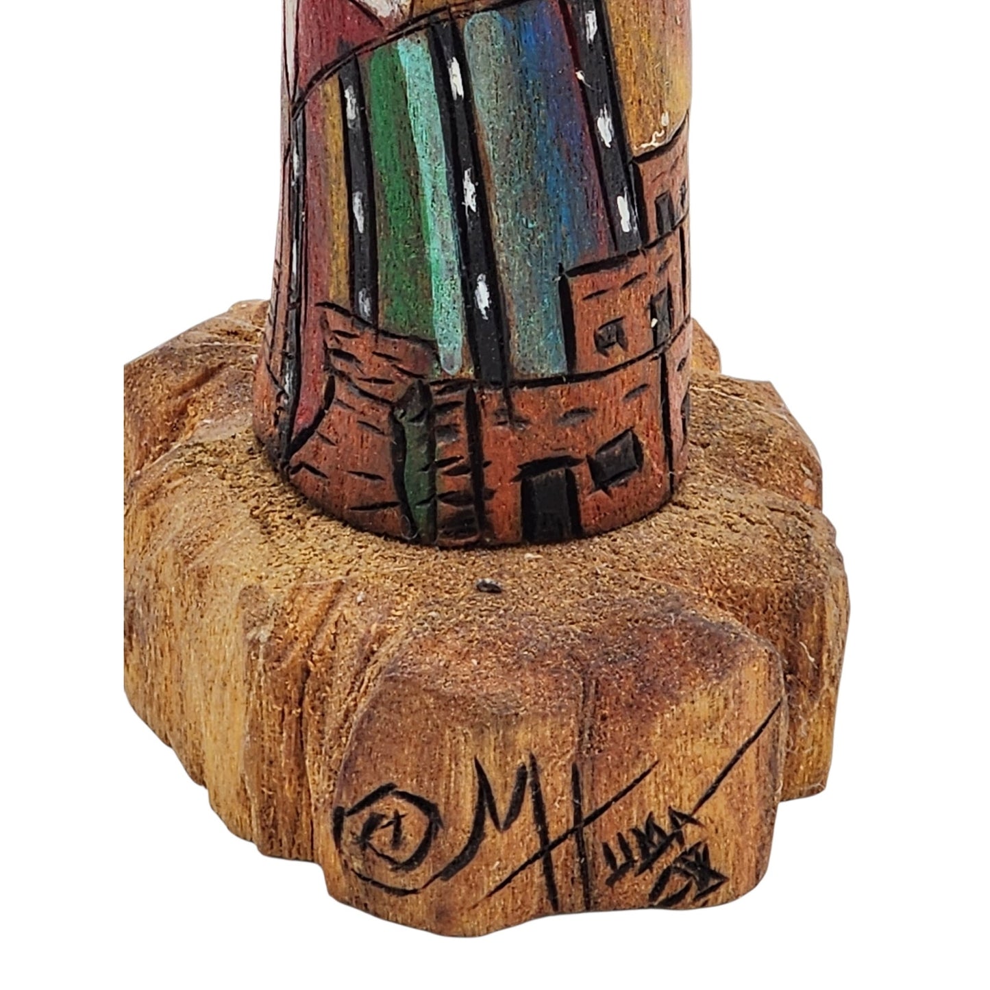 Kachina Long Hair Katsina Signed M. Huma Tewa Hopi First Mesa Native American 8"