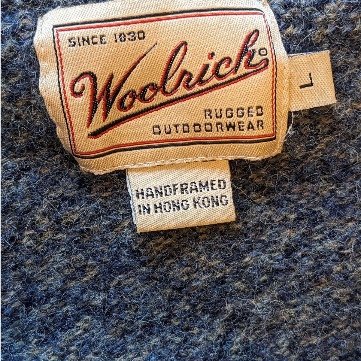 Woolrich Henley Sweater Womens Large Pullover Front Rugged Outdoorwear Cabincore