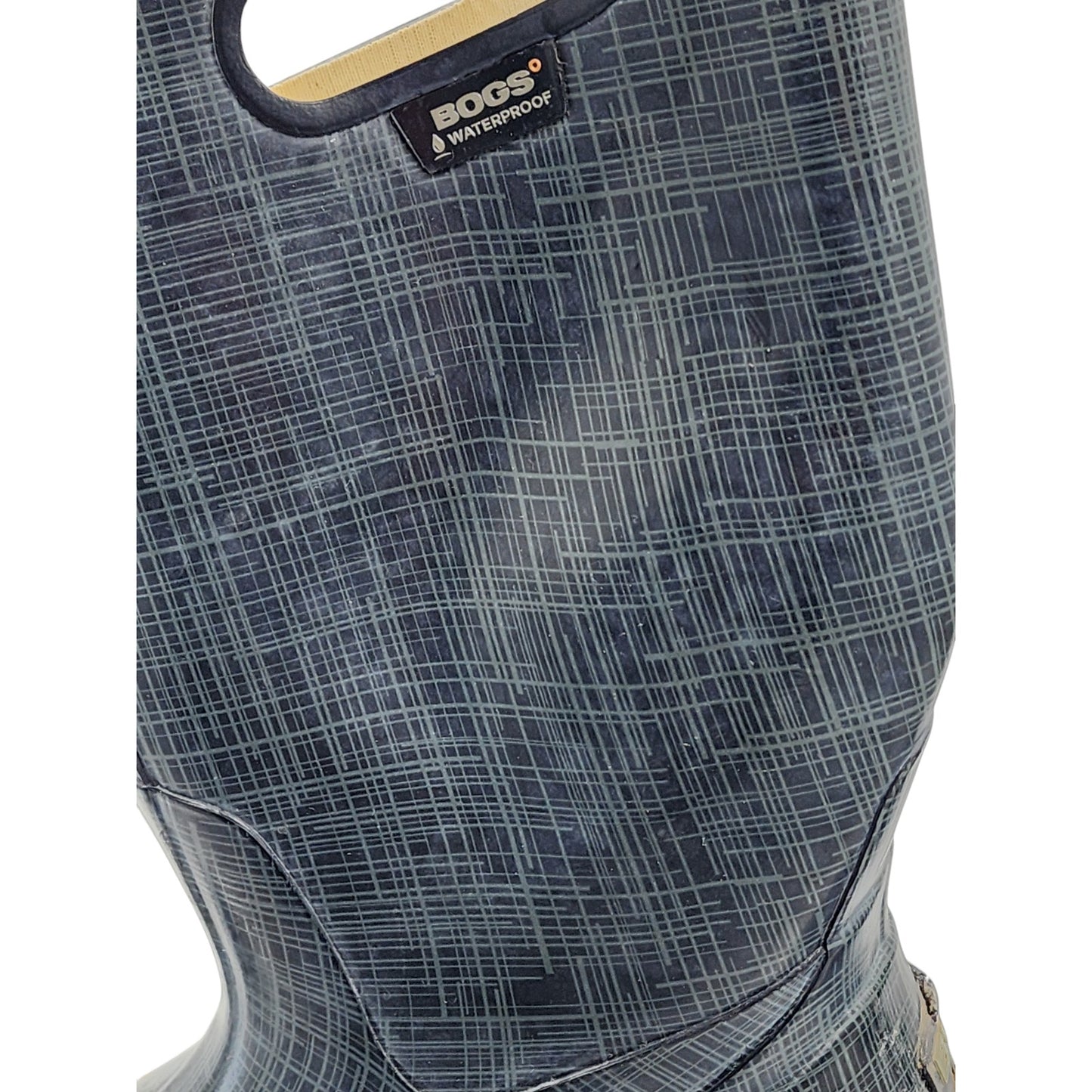 Bogs Rain Boots Womens 9 Light Linen Print Waterproof Rubber Pull On 71434-001