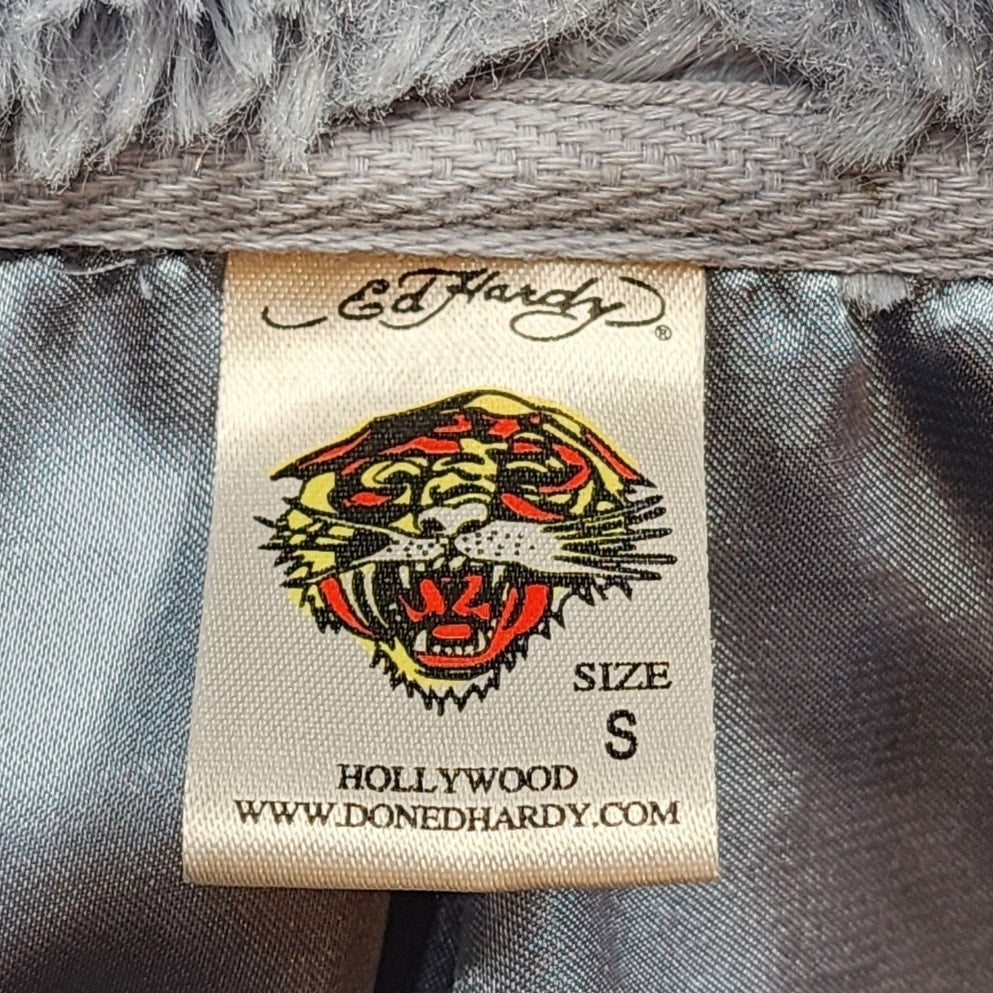Ed Hardy Christian Audigier Hoodie Small Tattoo Flames Horses Y2K Dead Or Alive
