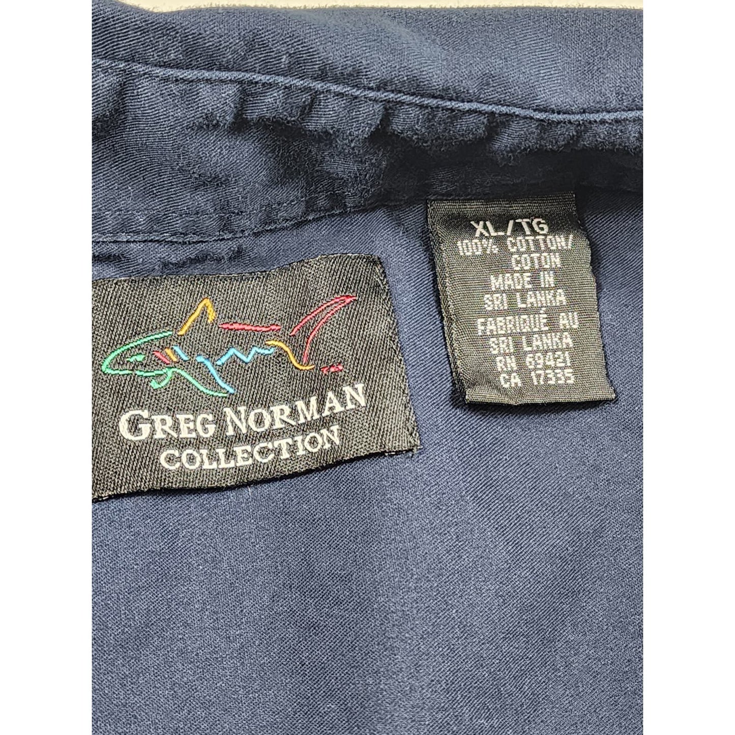 Greg Norman Golf Shirt Mens Size XL Long Sleeve Blue Sports Button Down Collar