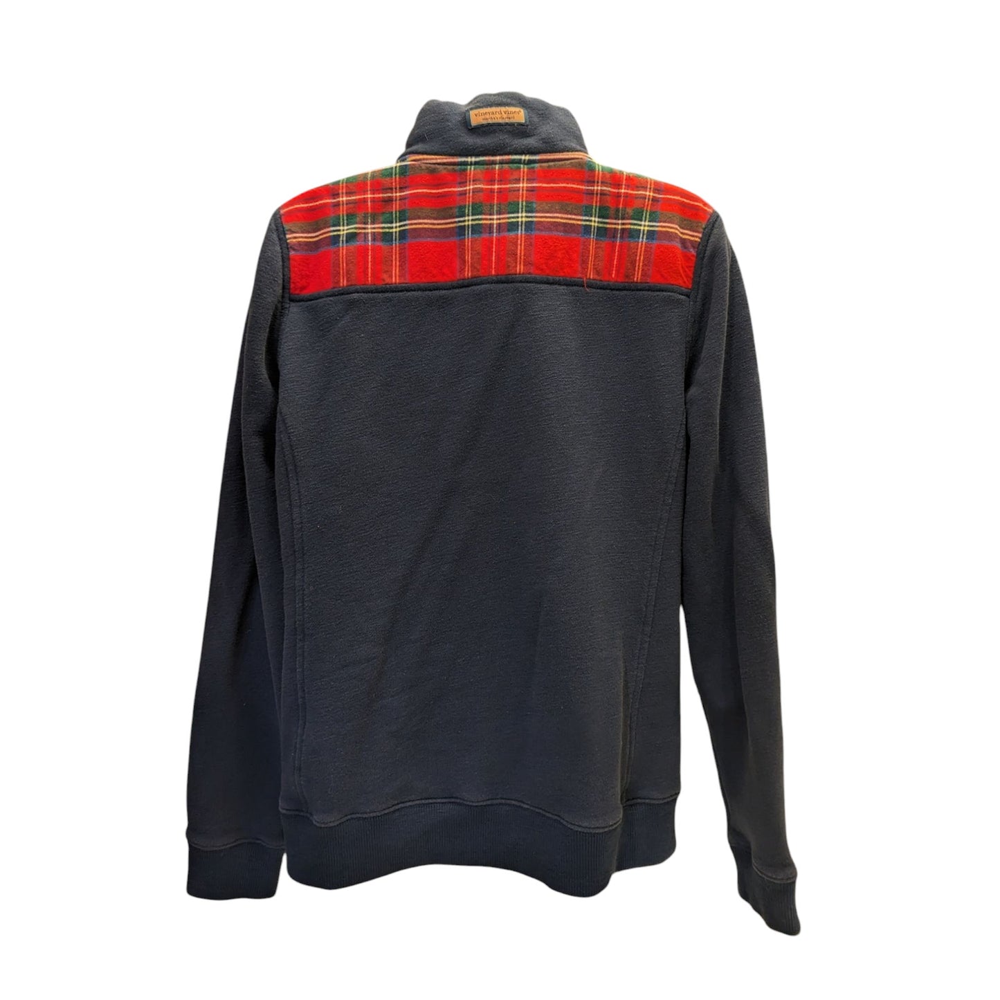 Vineyard Vines Pullover Women Medium Plaid Shoulder Sweatshirt Martha Cottage