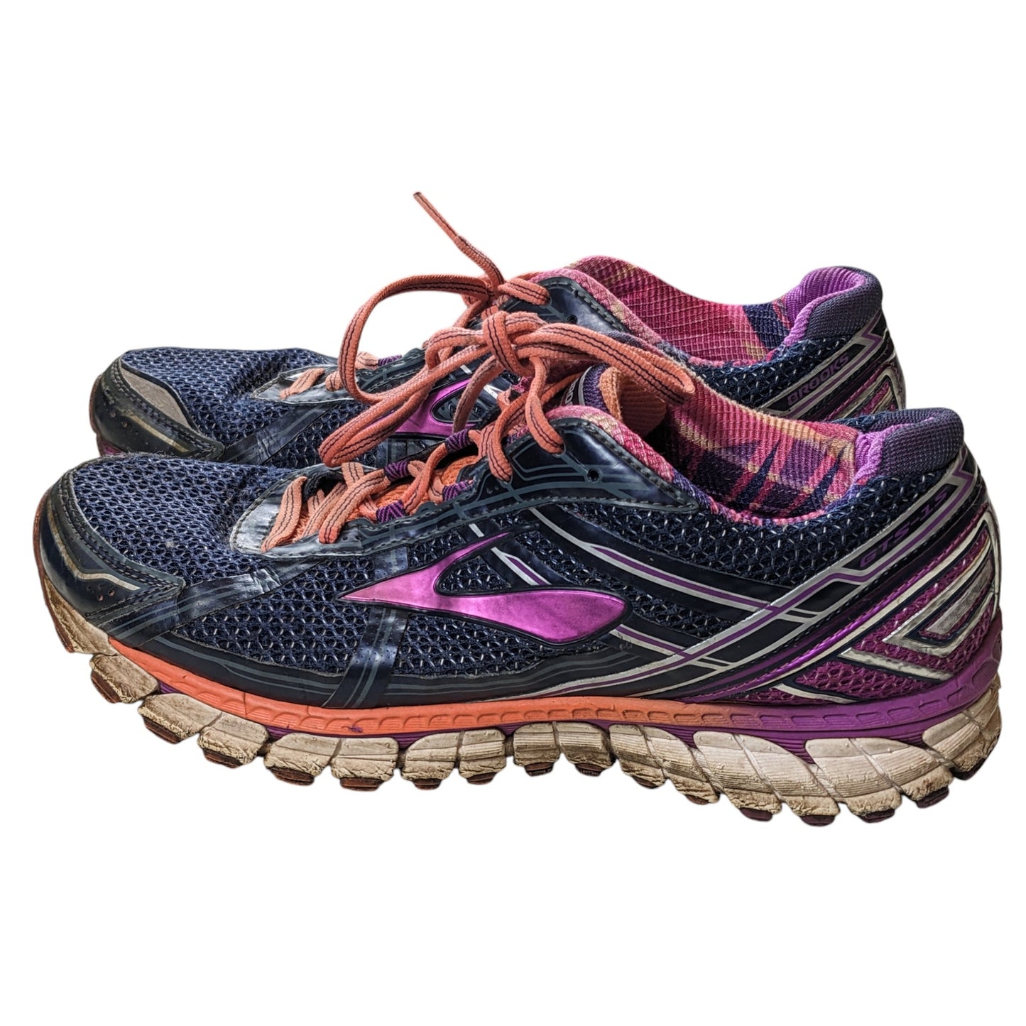 Brooks GTS Running Shoes Women Size 10.5M Blue Pink Trail Sneakers Fitness ST