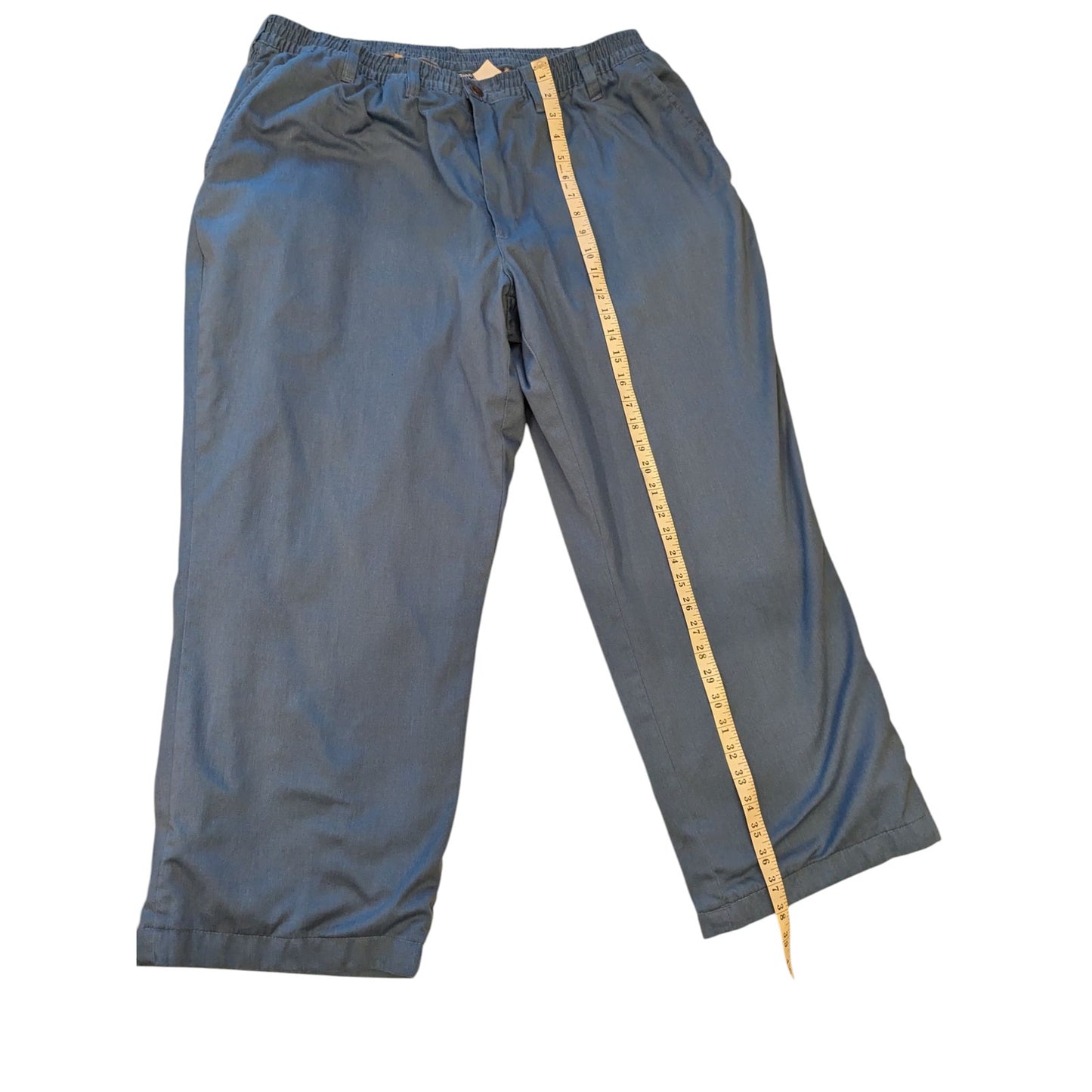 Haband Ice House Flannel Lined Slacks Mens 44 S Blue Elastic Waist Winter Pants