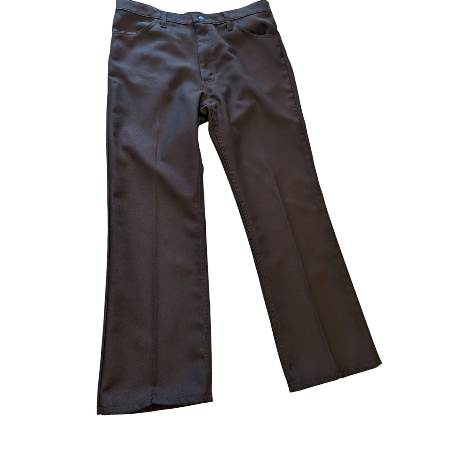 Wrangler Pants Mens 38x30 Brown Workwear Western Wrancher Polyester Trousers \\