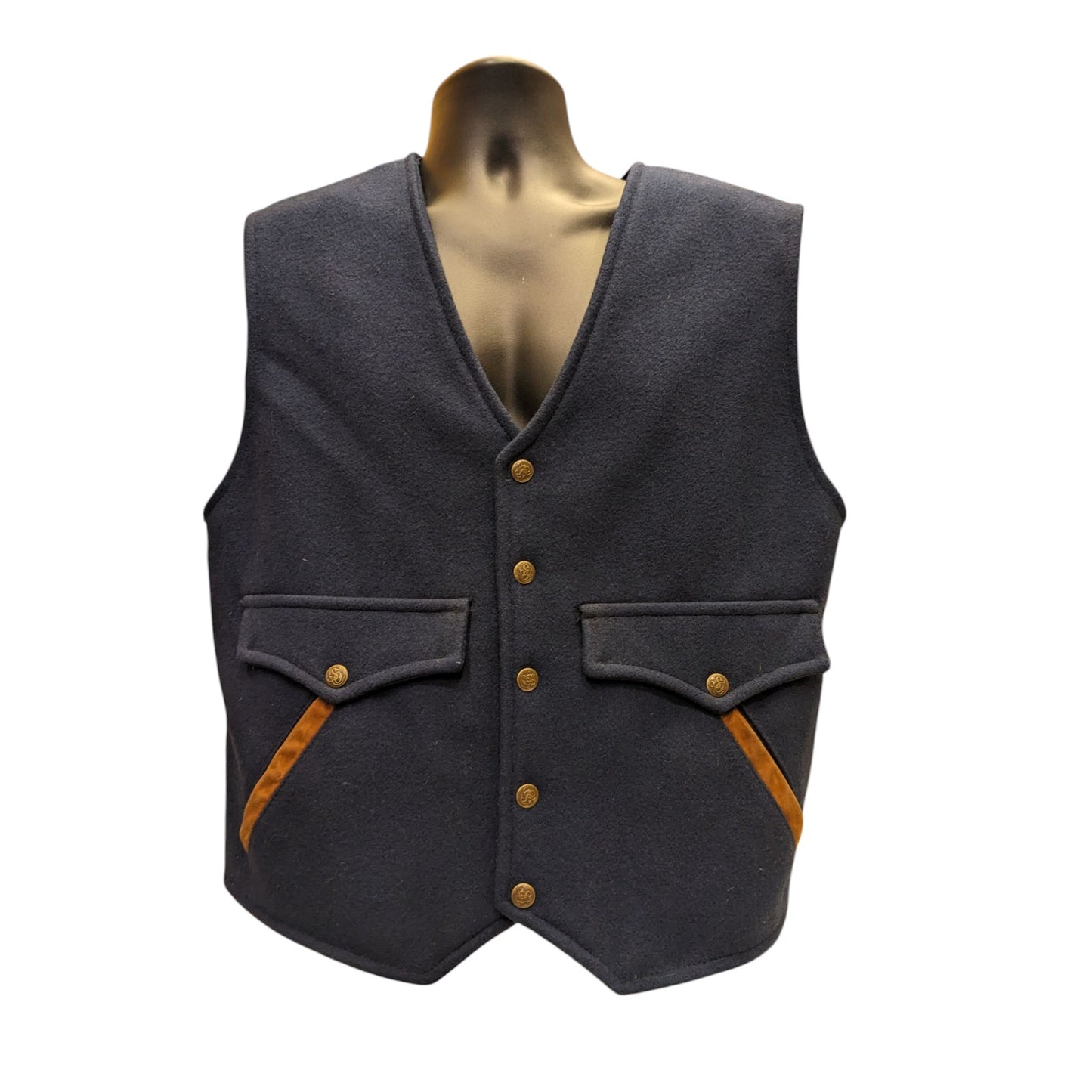 Schaefer Outfitter Wool Western Vest Mens Large USA Made Cowboy Ranch Americana
