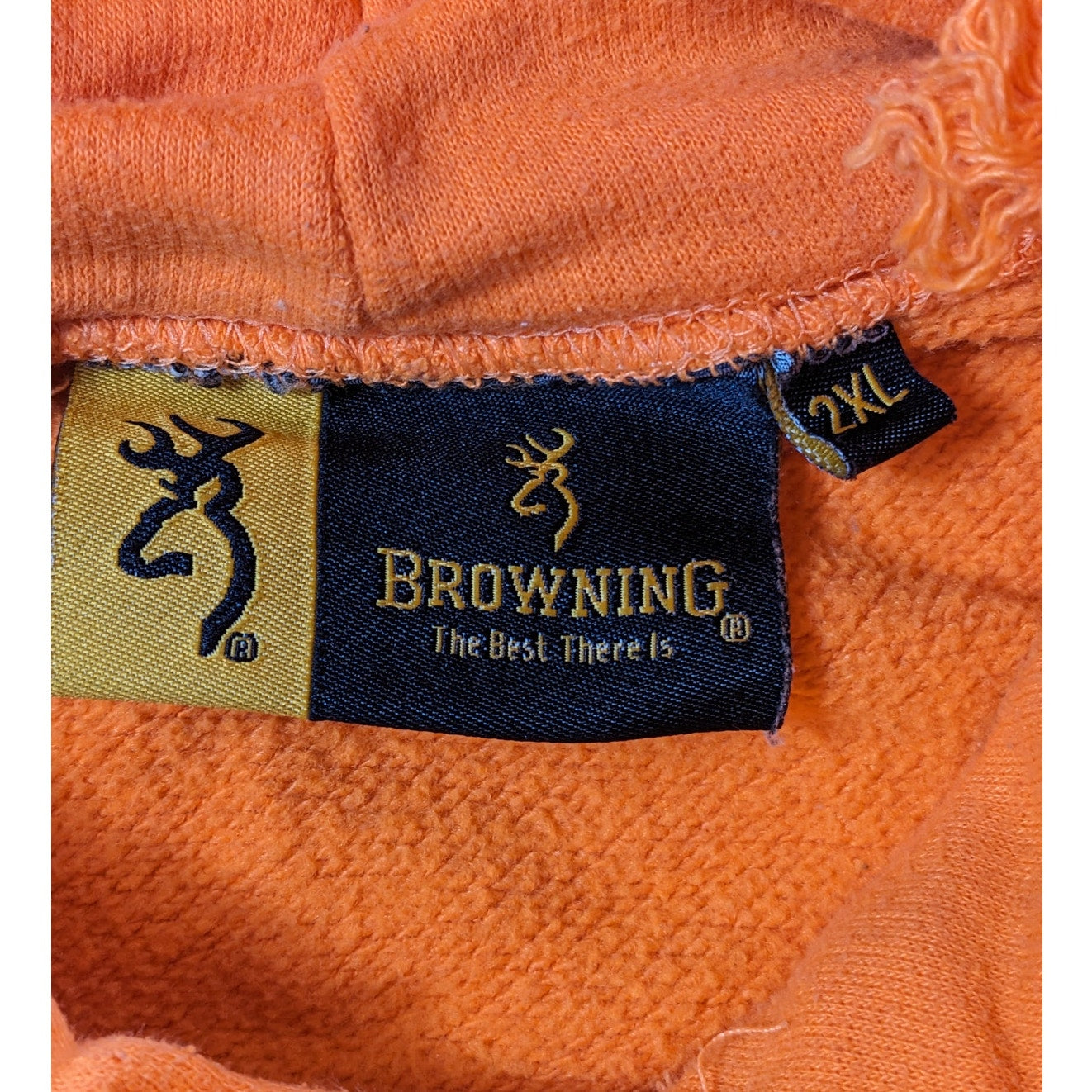 Browning Orange Hoodie Mens 2XL Hunting Sweatshirt Pullover Hiking Kangaroo