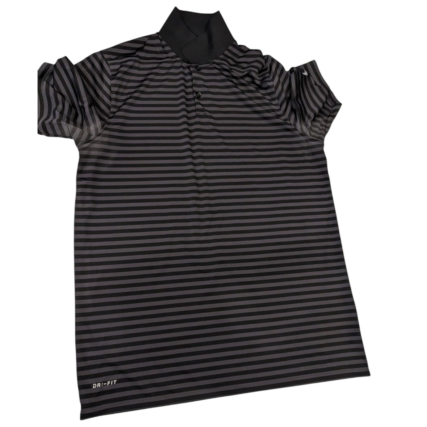Nike Golf Dri Fit Polo Shirt Men Large Stripe Performance Short Sleeve Perform