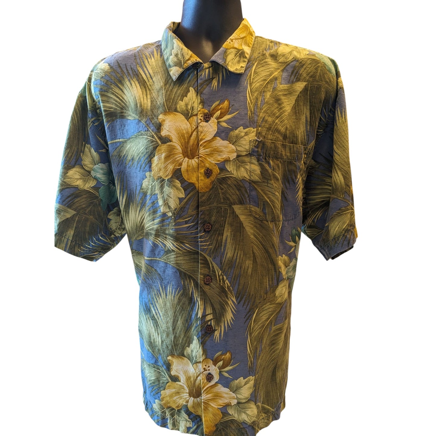 Tommy Bahama Silk Hawaiian Shirt Men XL Tropical Button Short Sleeve Luau Beach