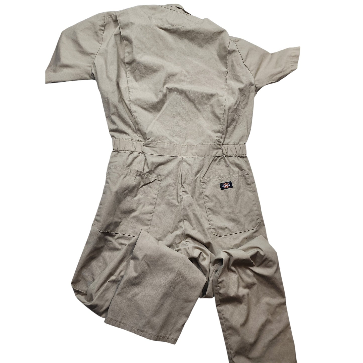 Dickies Coveralls Mens Medium Khaki Tan Workwear Utility Jumpsuit Mechanic