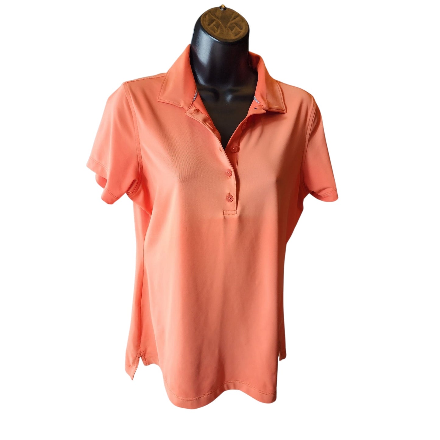 Peter Millar Golf Polo Shirt Womens Medium Coral Stretch Lightweight Activewear