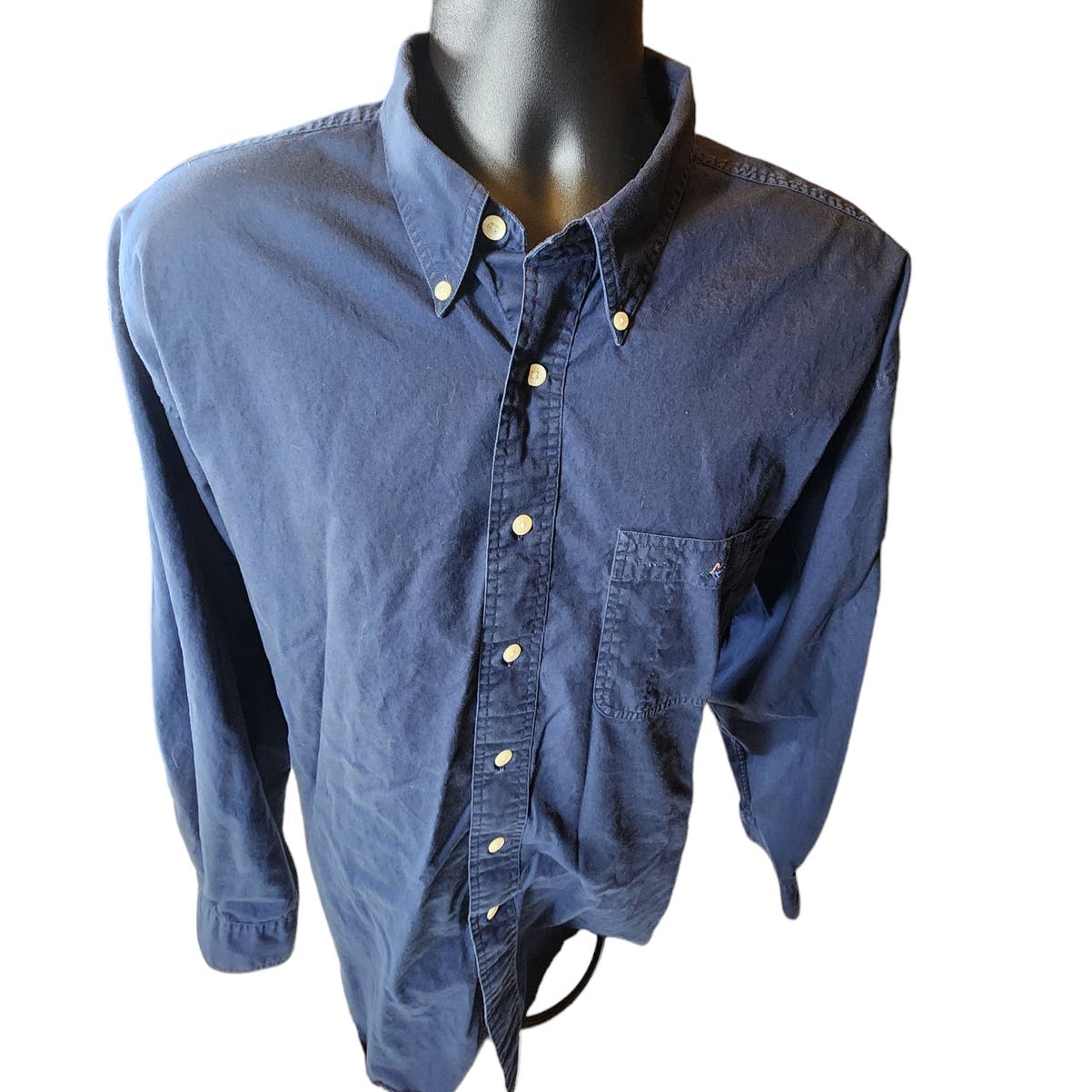 Greg Norman Golf Shirt Mens Size XL Long Sleeve Blue Sports Button Down Collar