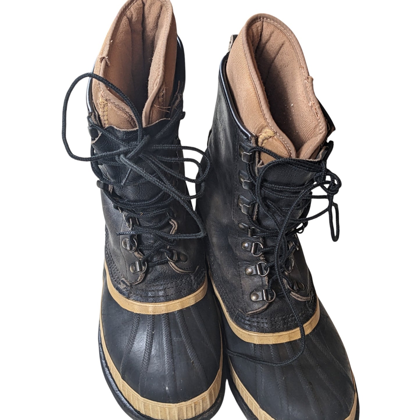 Sorel Kaufman Winter Boots Mens 8 Womens 10 Insulated Rubber Snow Lace Canada