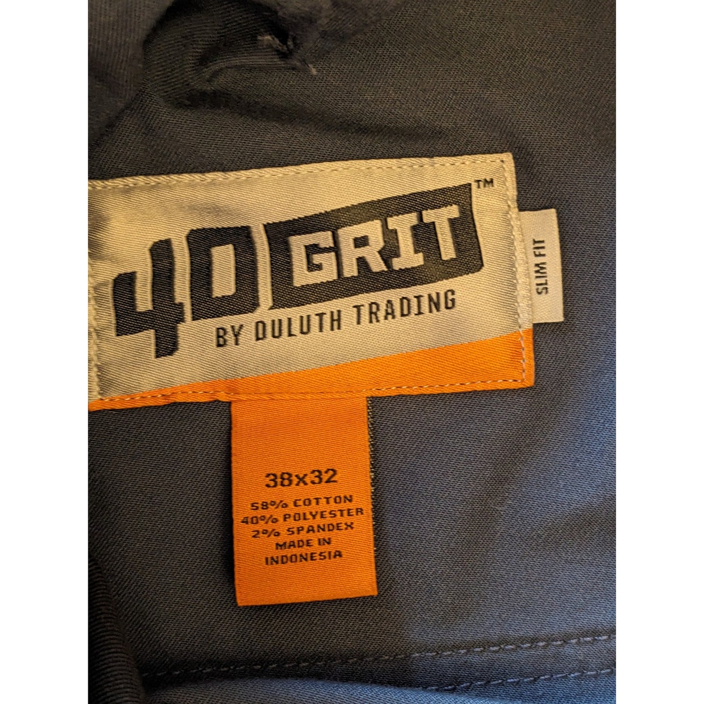 Duluth Trading 40 Grit Mens Slim Fit Work Pants 38x32 Cargo Utility Durable