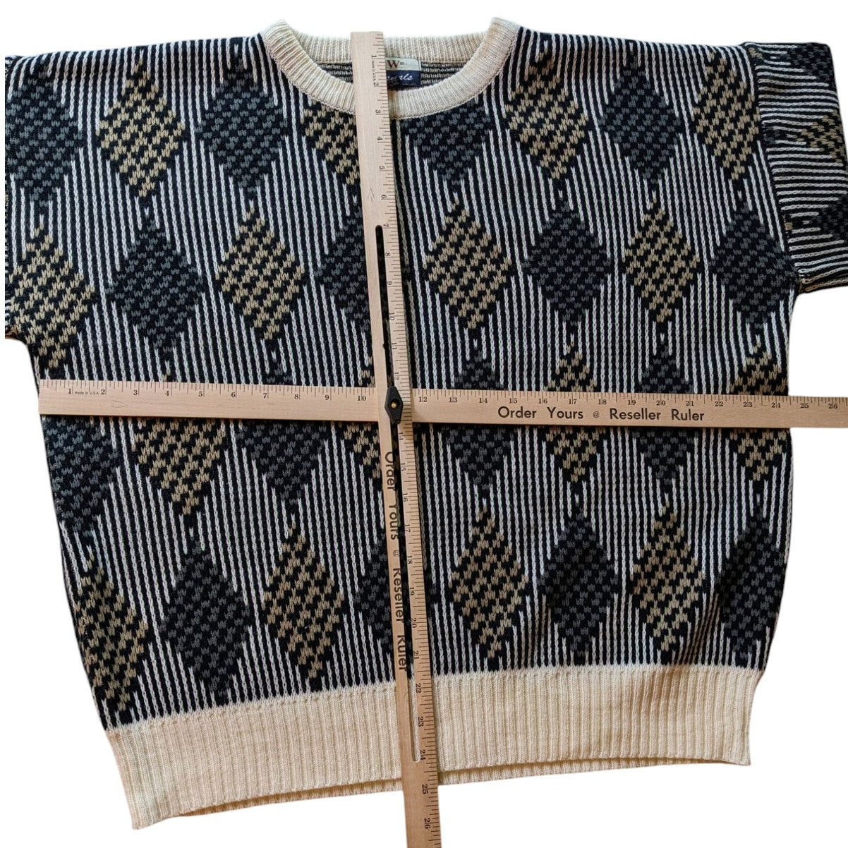 Vintage S.Wm Casuals Sweater Mens XL Geometric Knit Pullover Acrylic Retro