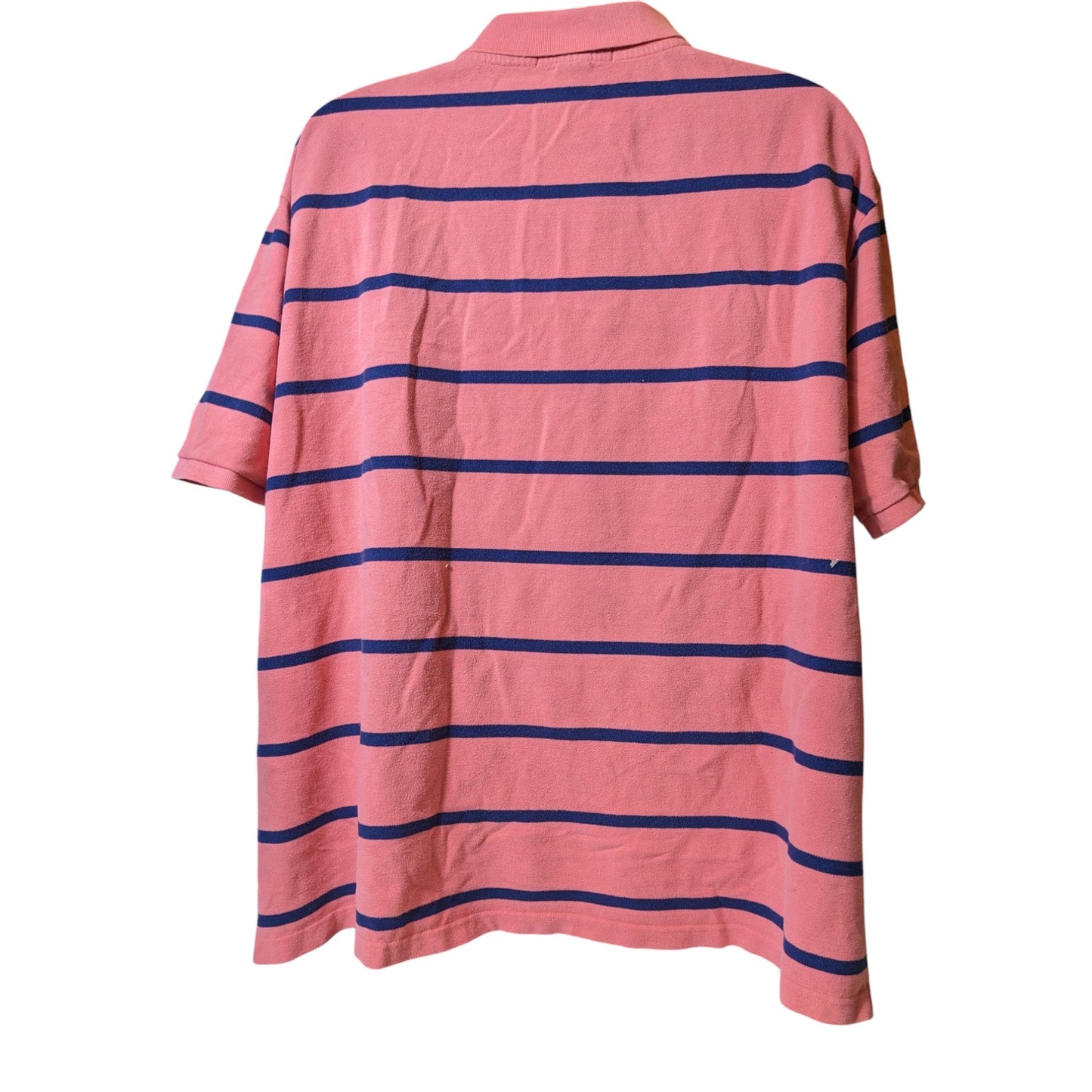 U.S. Polo Assn. Coral Polo Shirt Mens 3XLT Striped Short Sleeve Cotton Classic