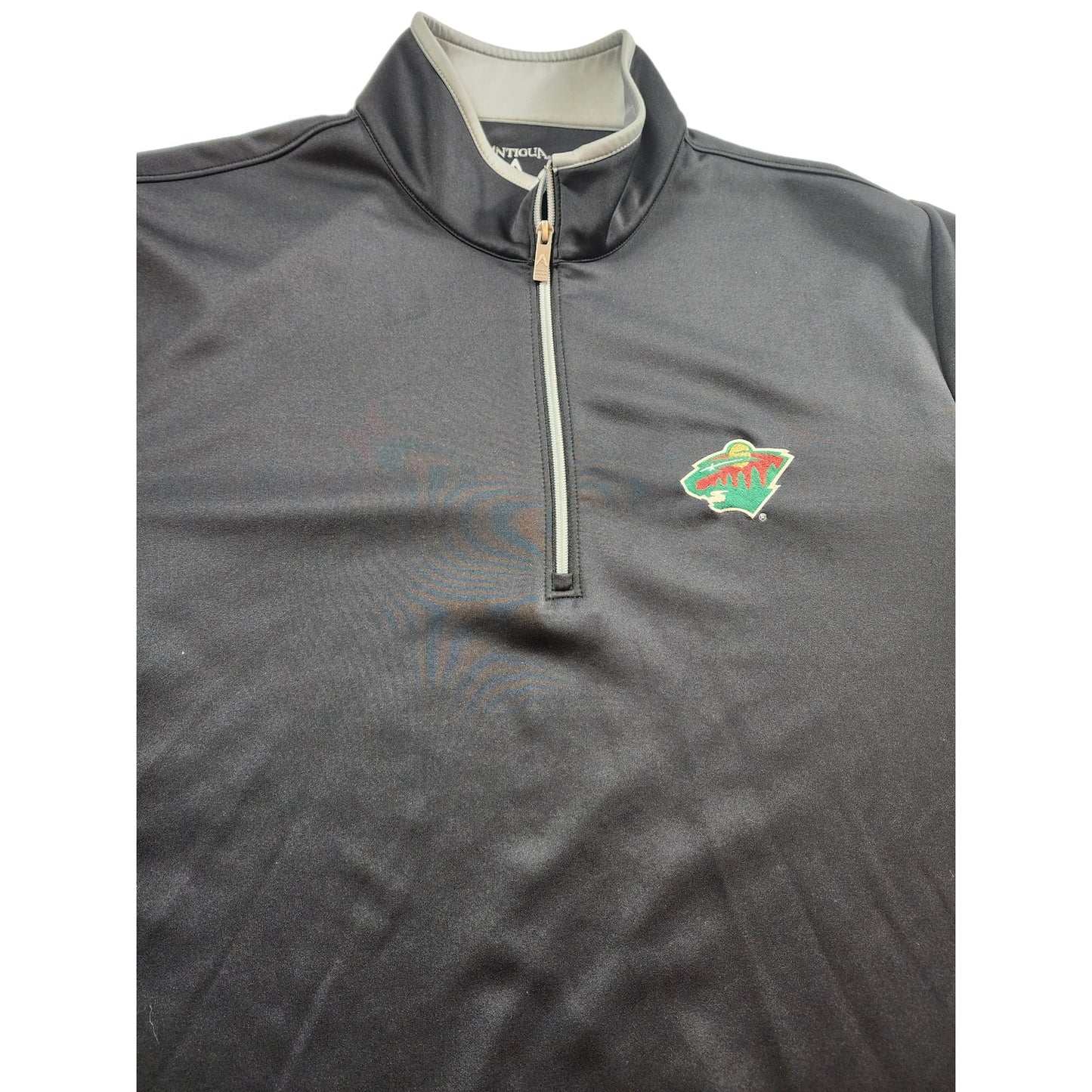 Antigua MN Wild Pullover Activewear Men XXL Black Zip Running Hockey Long Sleeve