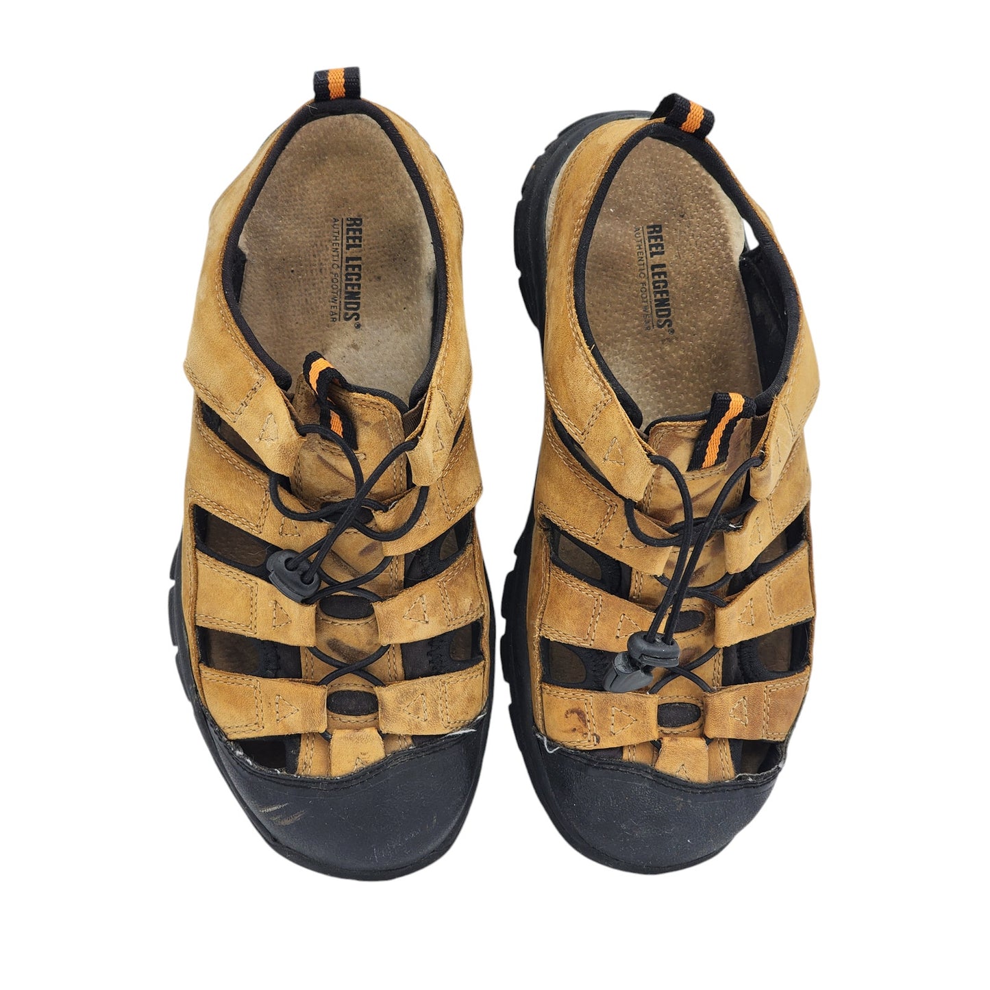 Reel Legends Sandals Fisherman Mens Size 9M Wolf Leather Outdoor Adjustable