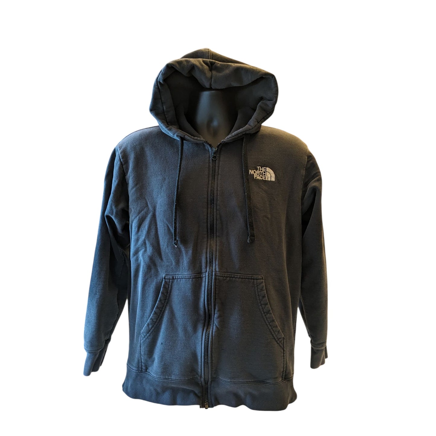 North Face Hoodie Mens Large Logo Sweatshirt Full Zip Drawstring Kangaroo Pocket