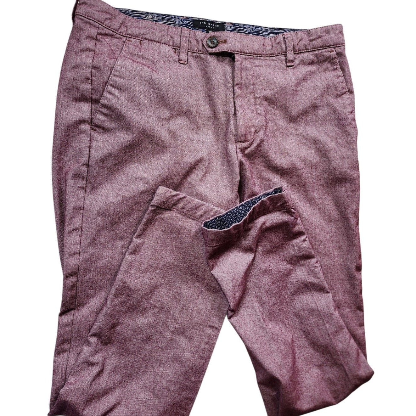 Ted Baker London Mens 33R Pants Slim Fit Trousers Flat Front Business Casual