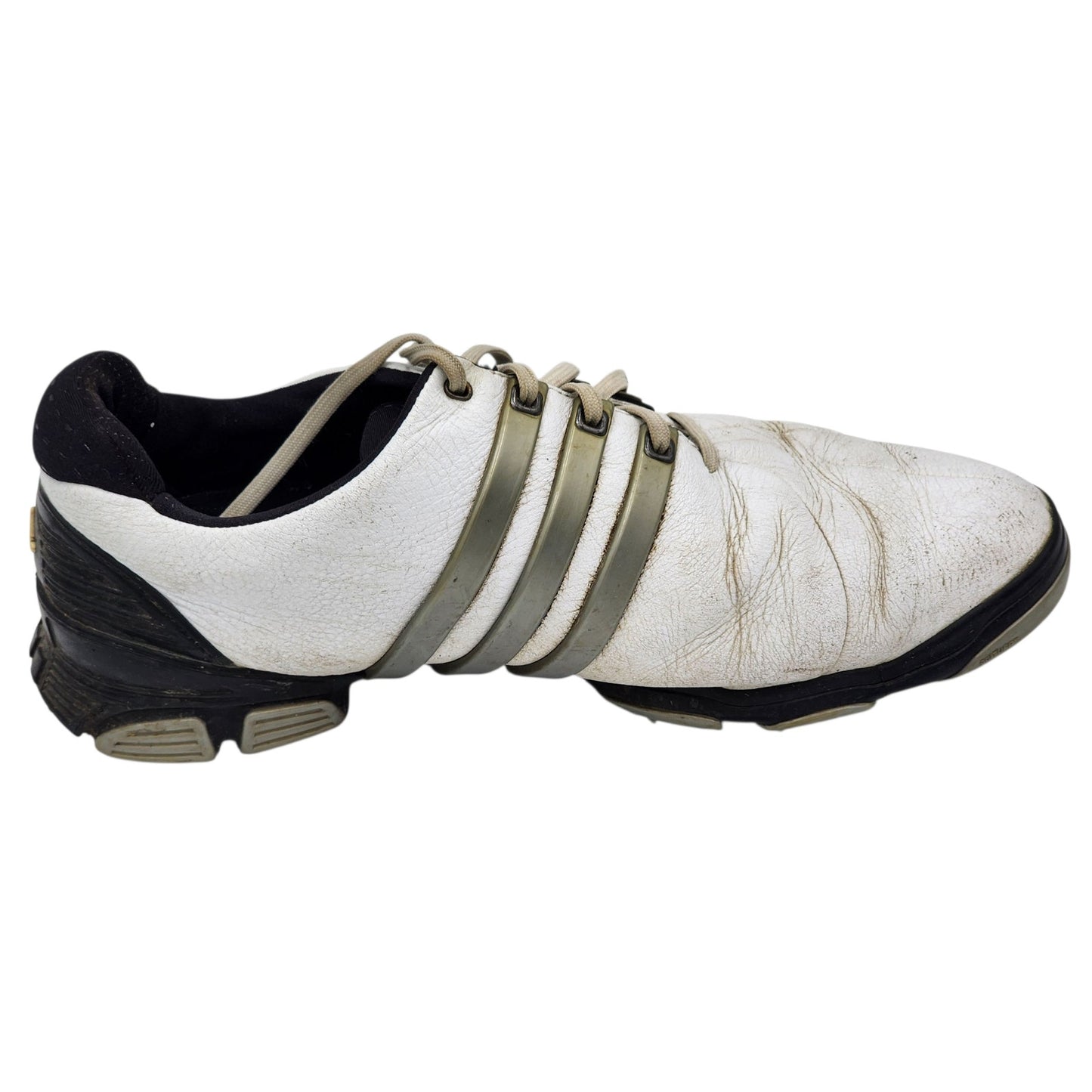 Adidas Golf Shoes Tour360 Mens 9 White Leather FitFOAM Climaproof Spiked 791003