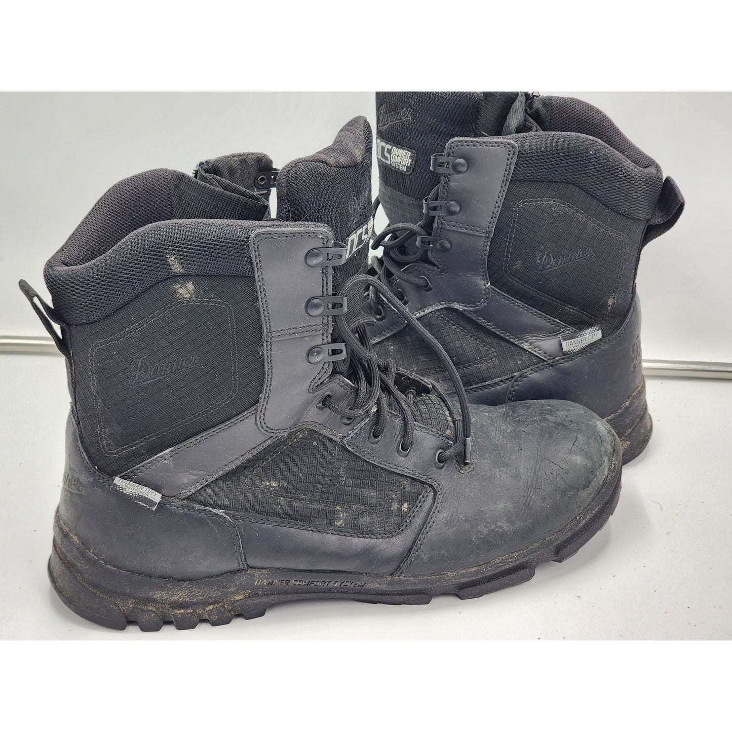 Danner Boots Lookout Side Zip 8" Mens 13 Black Tactical Combat Workwear 23824