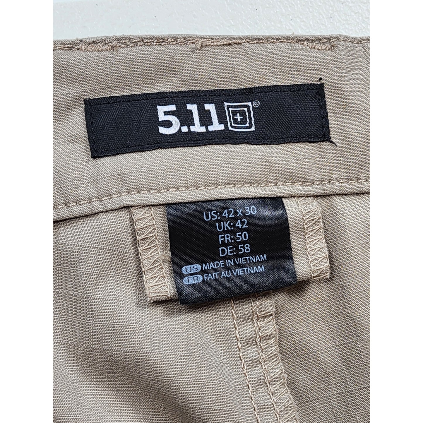5.11 Tactical Pants Mens 42x30 Cargo Khaki Ripstop Utility Work Outdoor Hiking