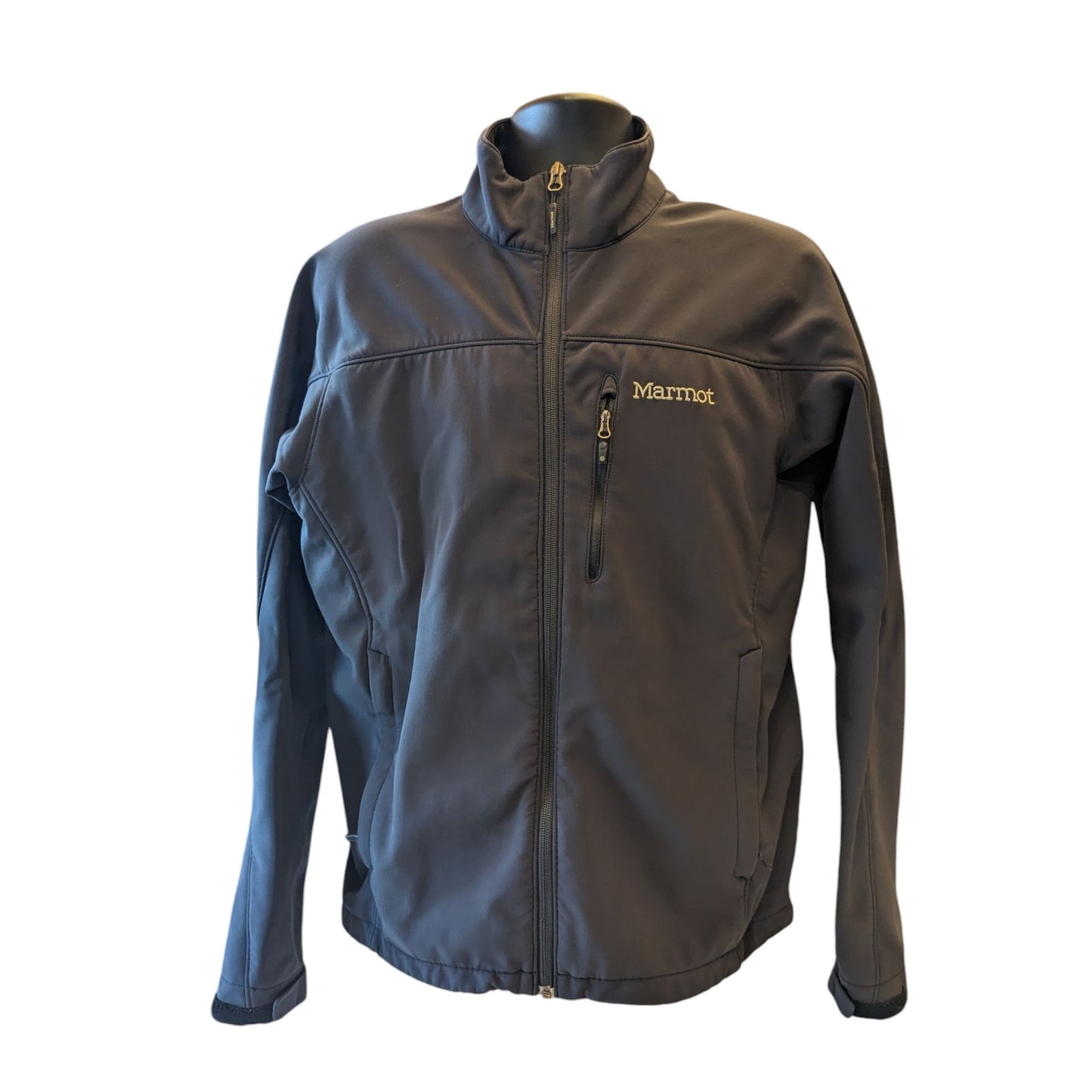 Marmot Softshell Jacket Mens Medium Windproof Zip Windbreaker Fleece Hiking