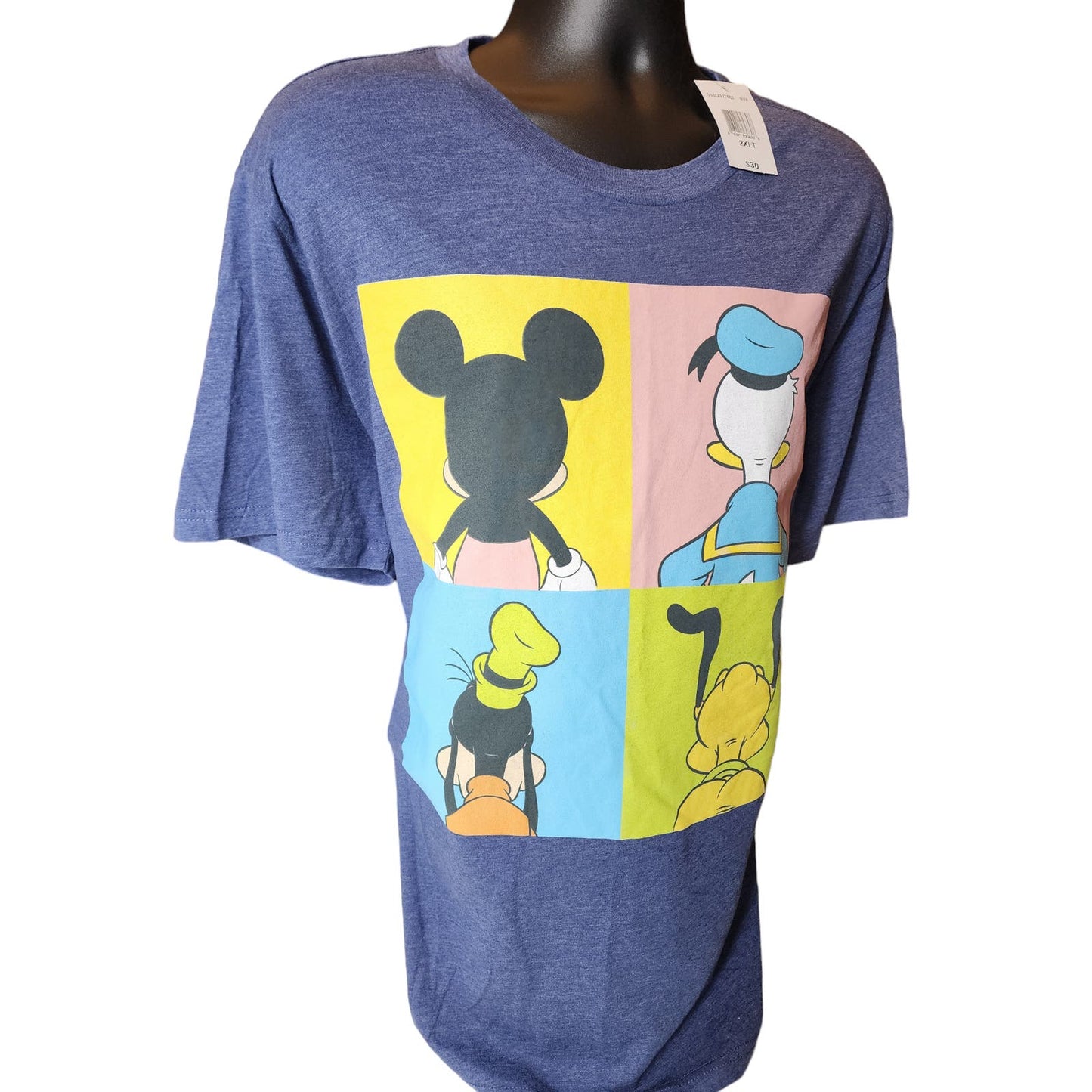Disney T Shirt Mens 2XLT Mickey Donald Goofy Pluto Graphic Tee Retro Animated