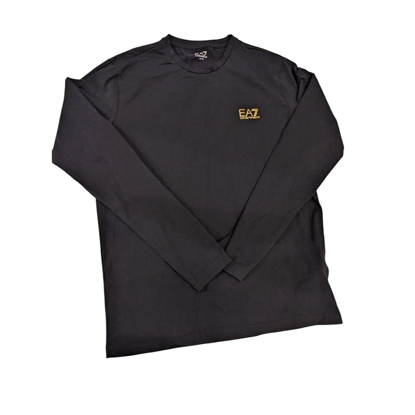 Emporio Armani EA7 Shirt Mens XL Black Long Sleeve Logo Streetwear Athleisure