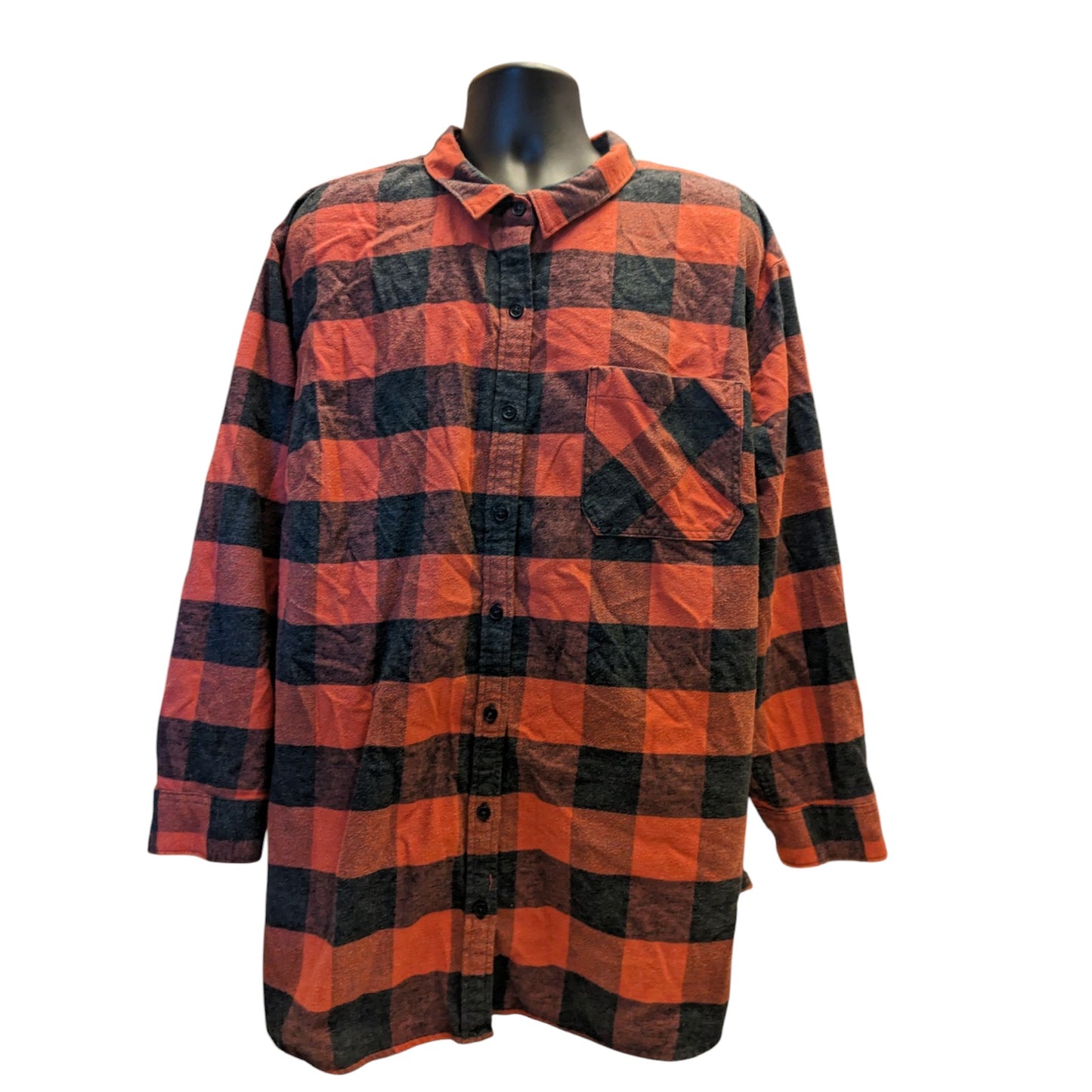 Eddie Bauer Women’s 3X Flannel Shirt Plaid Button Up Buffalo Check