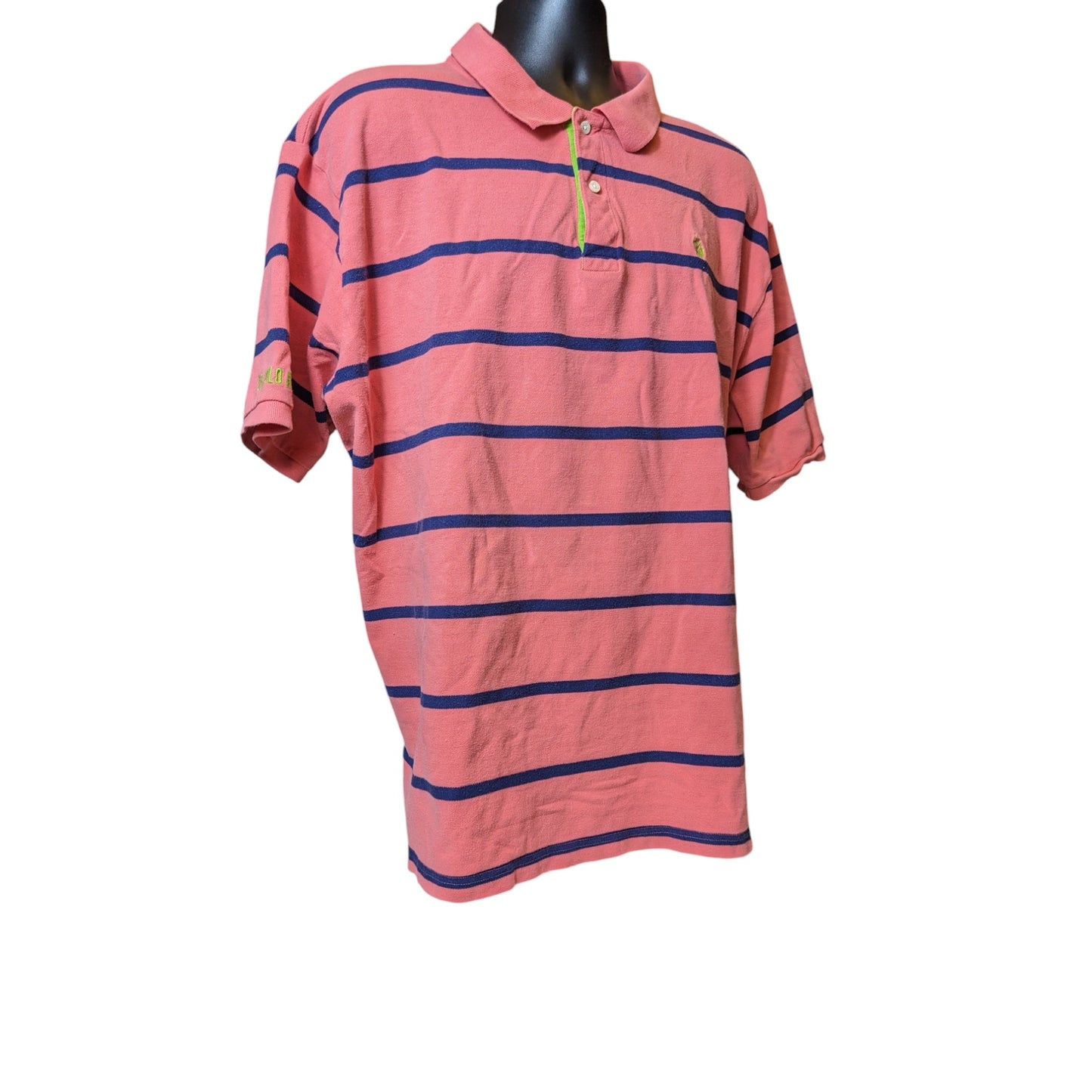 U.S. Polo Assn. Coral Polo Shirt Mens 3XLT Striped Short Sleeve Cotton Classic