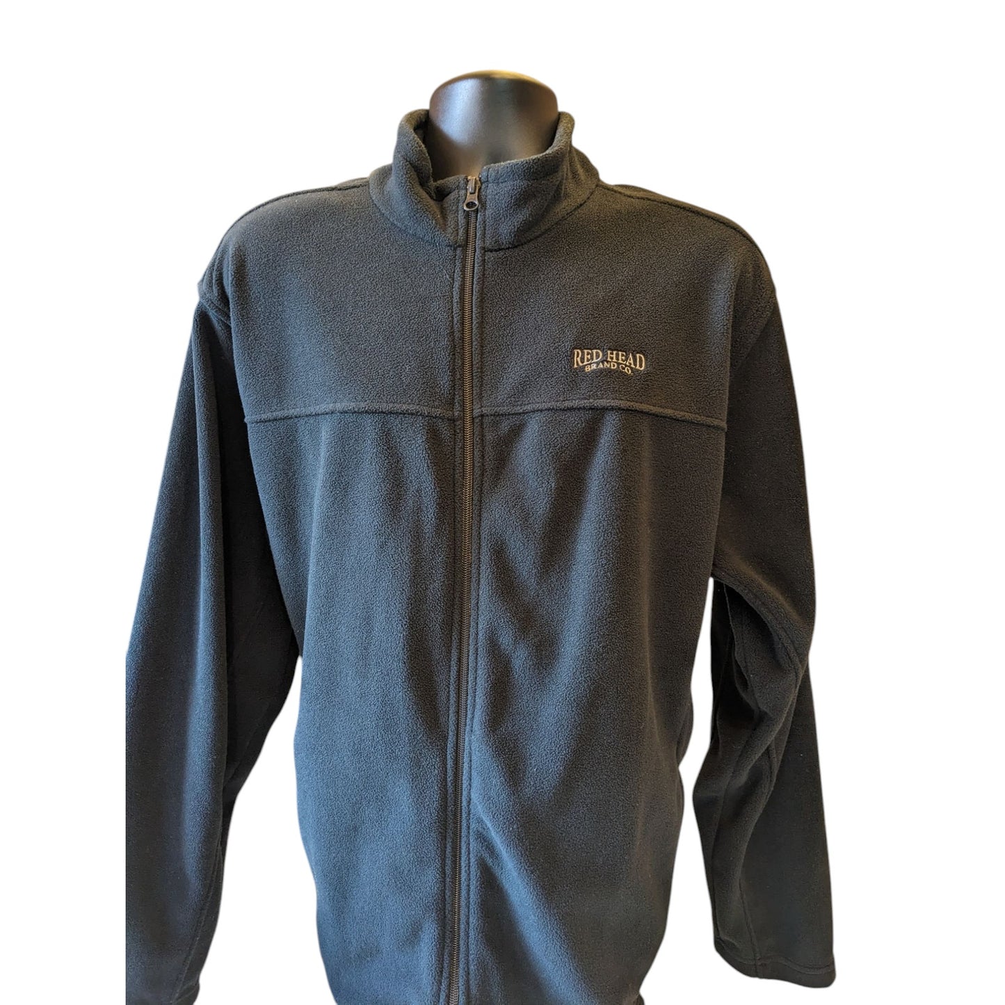 Redhead Fleece Jacket Mens XL Full Zip Black Outdoor Layer Hiking Field