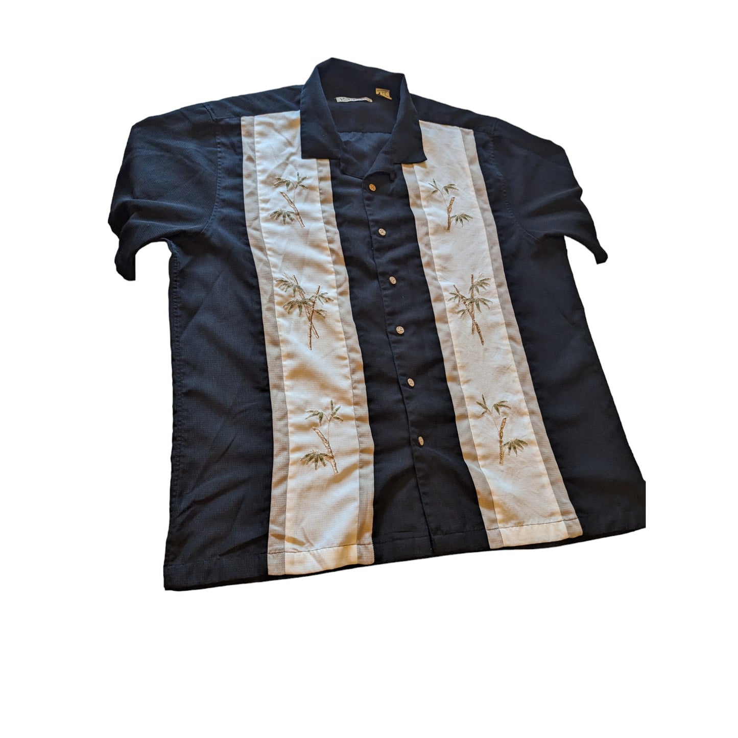 Batik Bay Hawaiian Shirt Mens XL Short Sleeve Tropical Vacation Palm Tree Resort