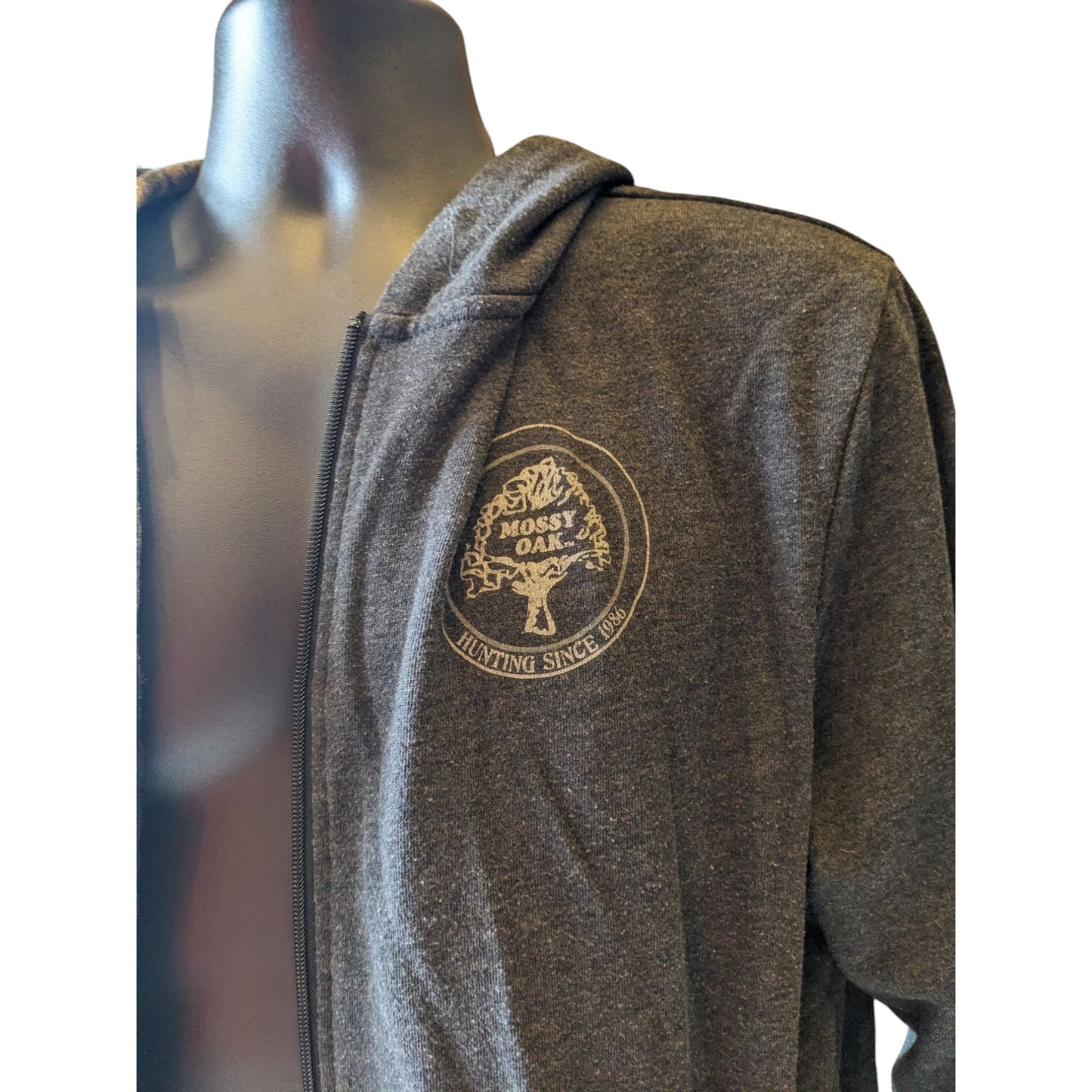 Mossy Oak Hoodie Men Large Camo Zip Outdoor Pullover Jacket Hiking Sweatshirt