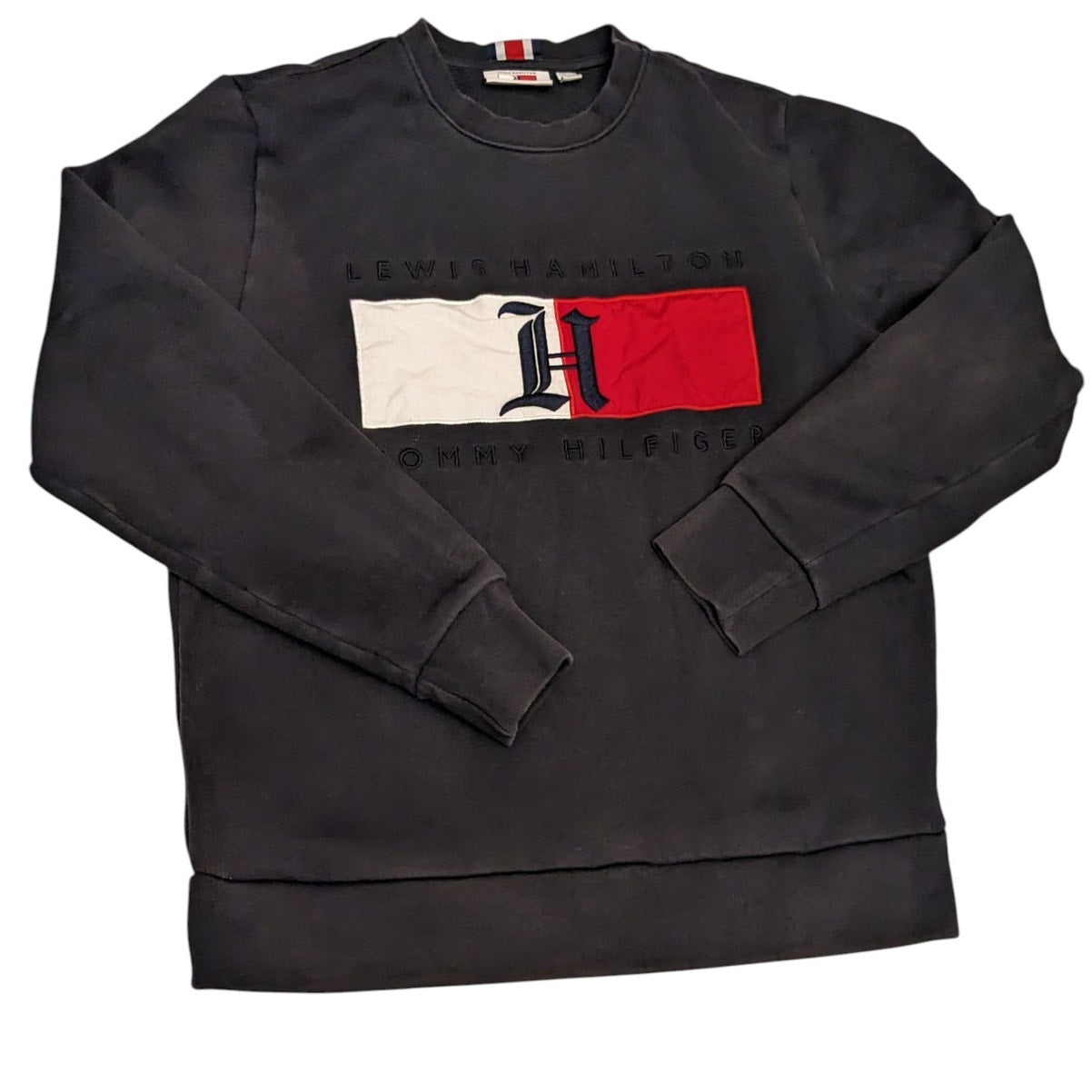 Tommy Hilfiger Lewis Hamilton Sweatshirt Womens Large Crewneck Logo Pullover