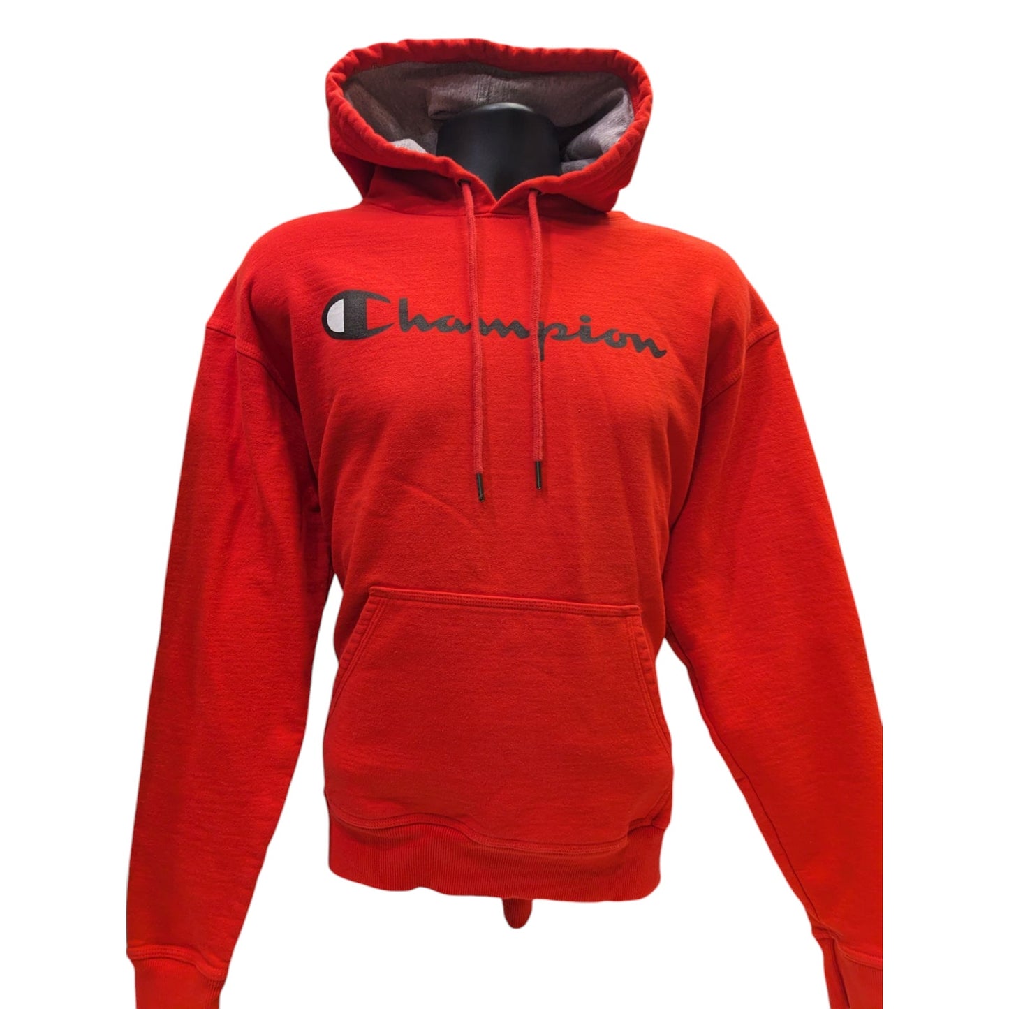 Champion Hoodie Mens Large Red Athleticwear Logo Pullover Sweatshirt Kangaroo