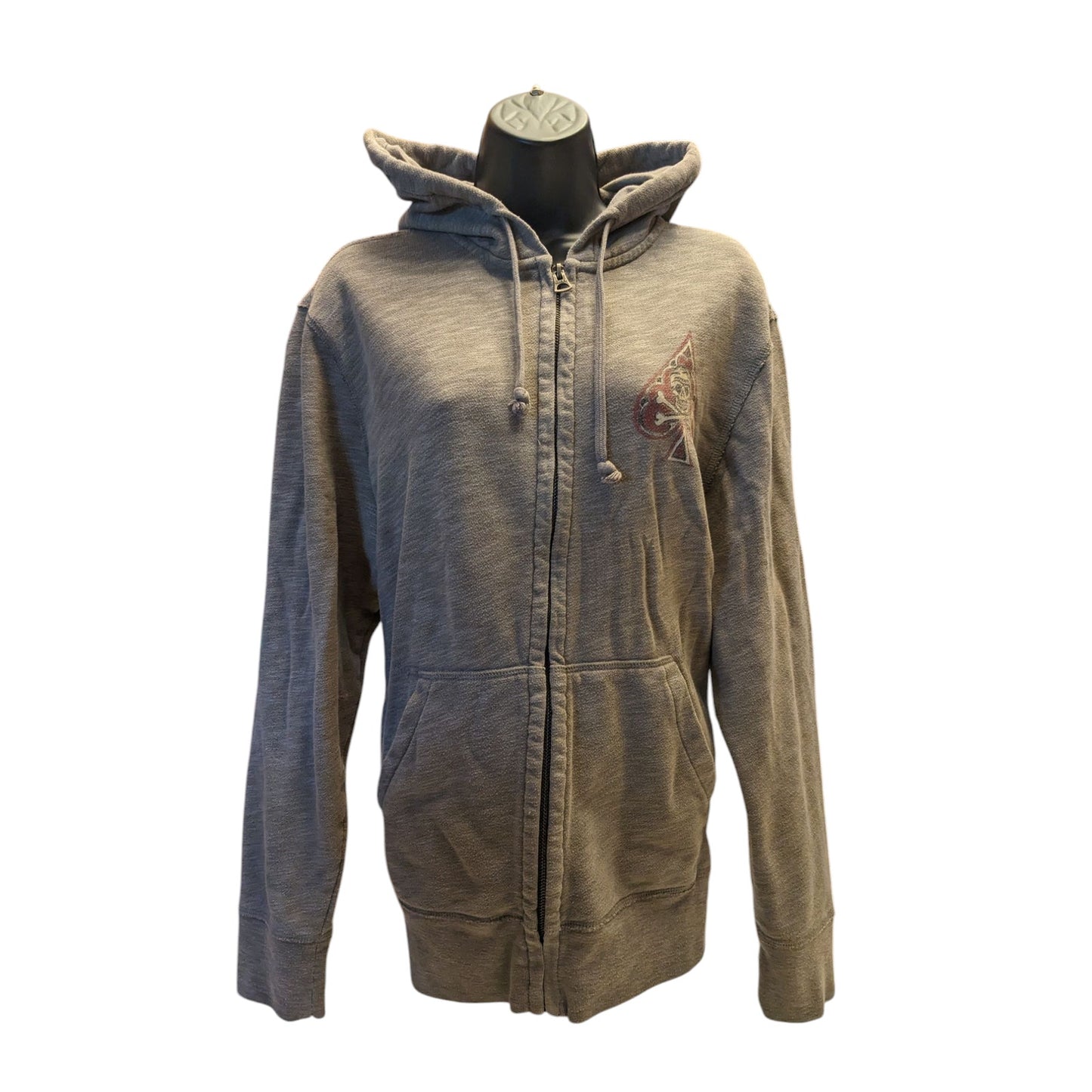 Lucky Brand Hoodie Women Large Men Medium Skull Spade California Sweatshirt